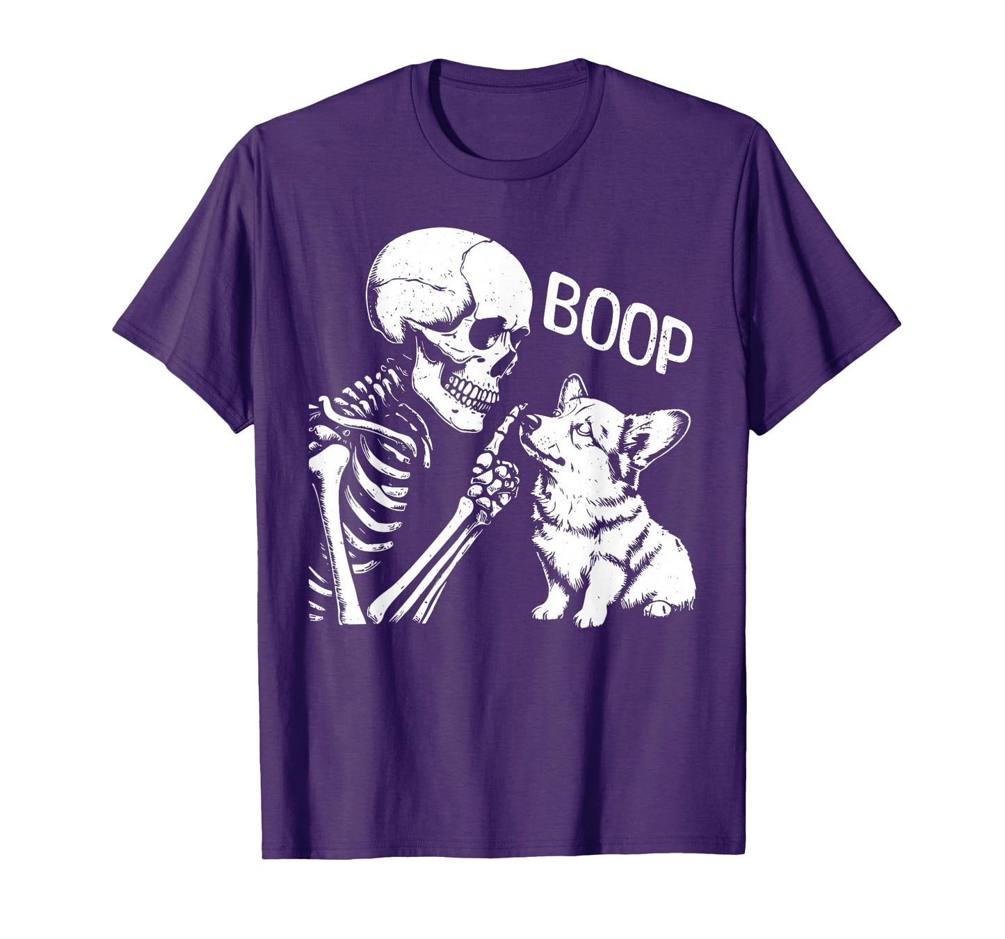 Cute Corgi Dog Boop Hand Skeleton Halloween Spooky Season T-Shirt
