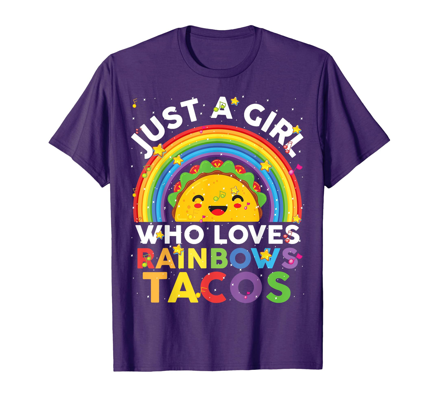 Taco-Shirt Funny Just A Girl Who Loves Rainbow And Taco Kids T-Shirt