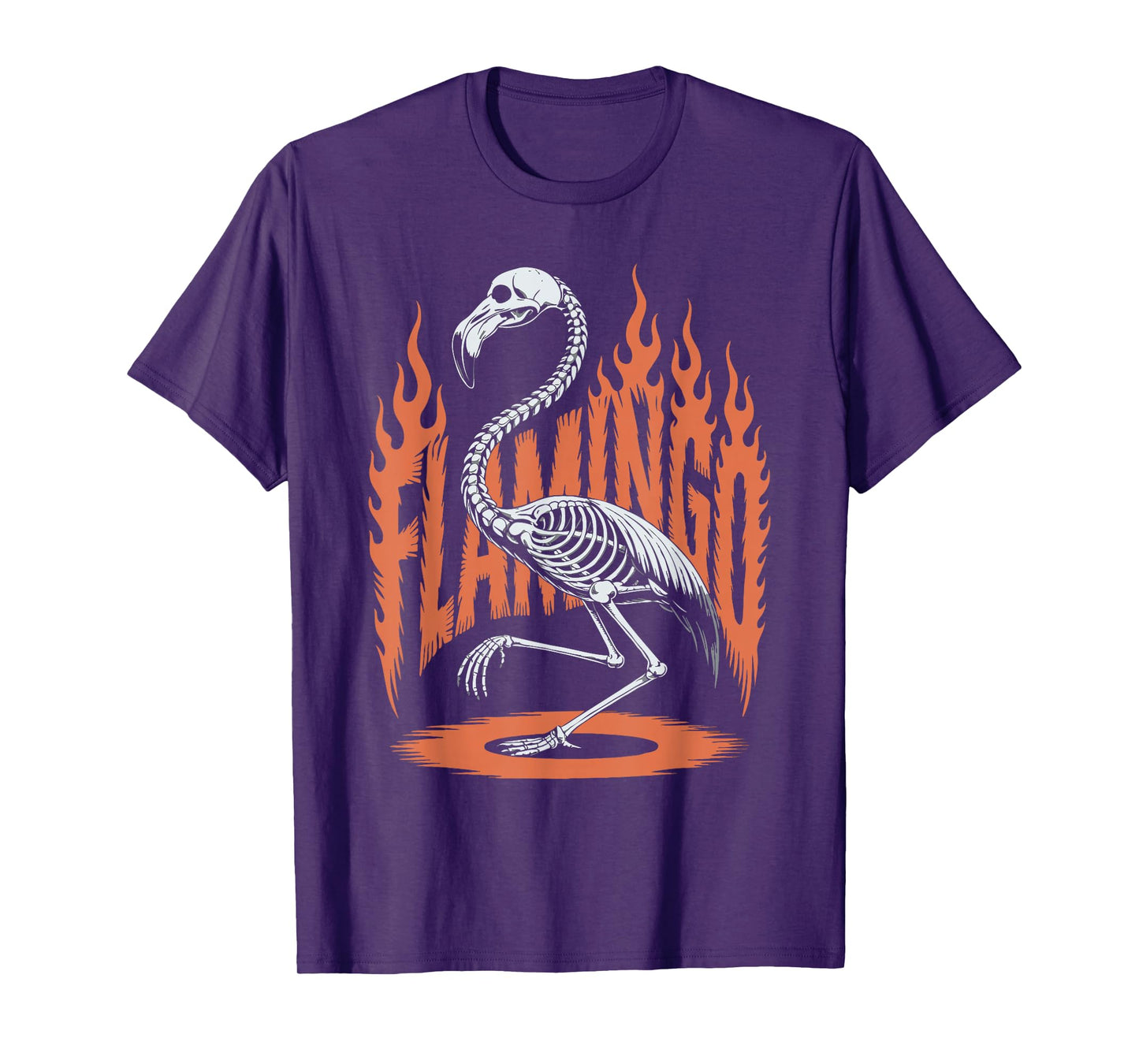 Spooky Flamingo Skeleton Halloween T-Shirt