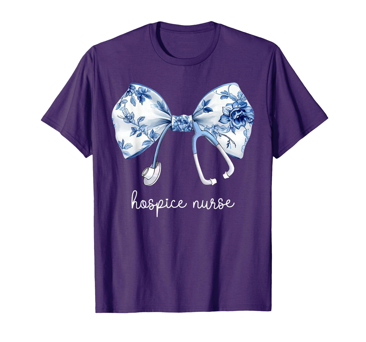 Stethoscope Coquette Bow Hospice Nurse Aide Palliative Care T-Shirt