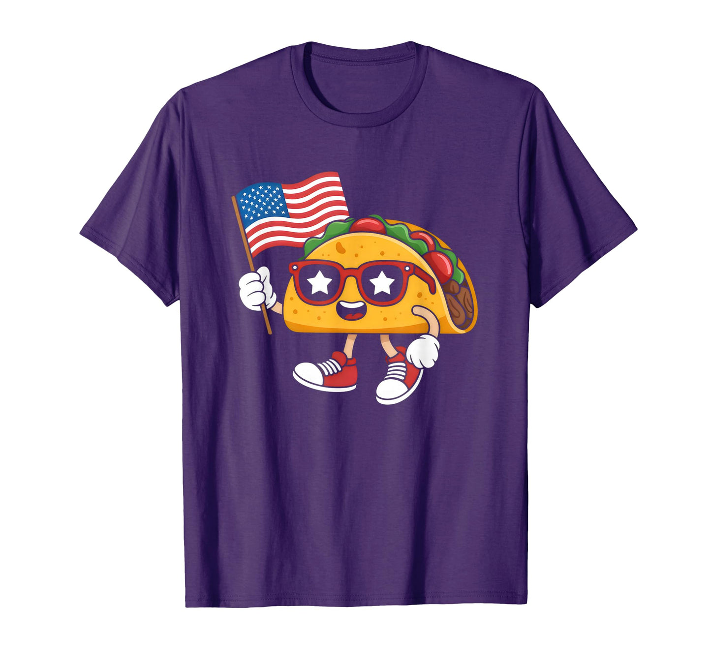 Patriotic Kawaii Taco Independence Day 4th of July Foodie T-Shirt