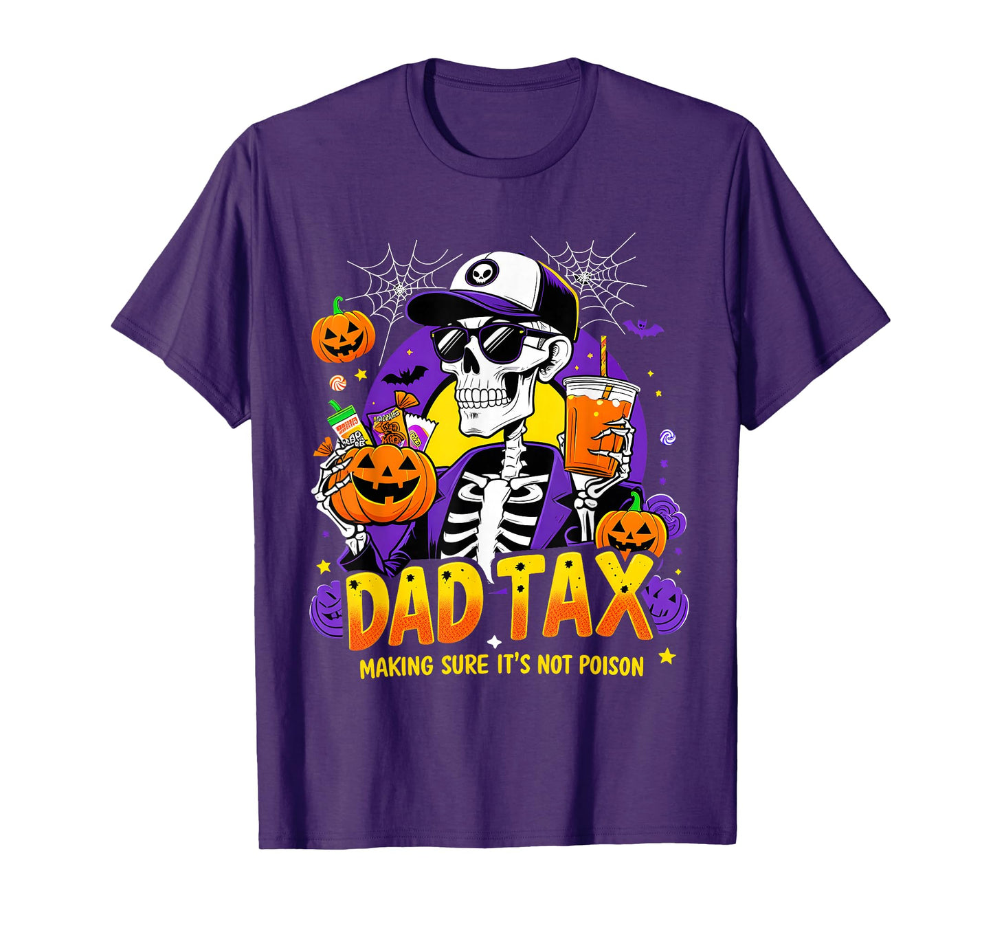 Skeleton Dad Tax Spooky Halloween Candy Humor T-Shirt