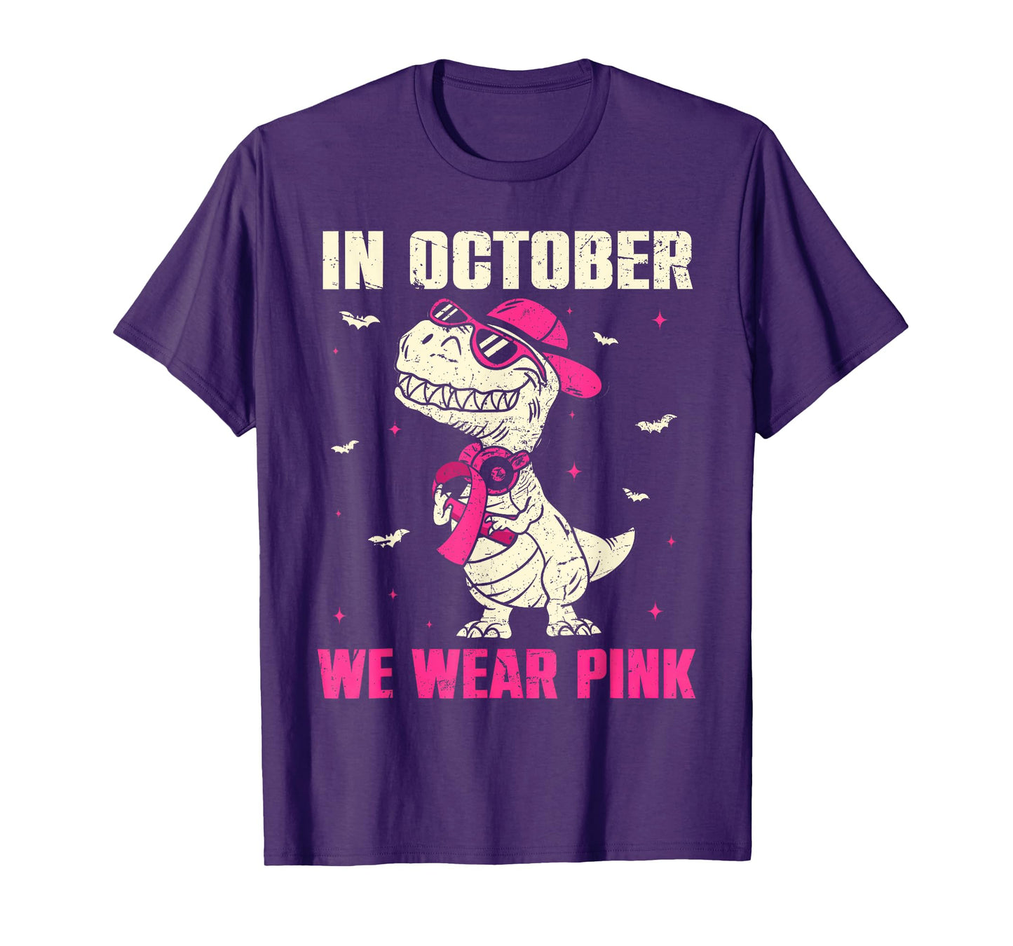 In October We Wear Pink Dinosaur Breast Cancer Awareness T-Shirt