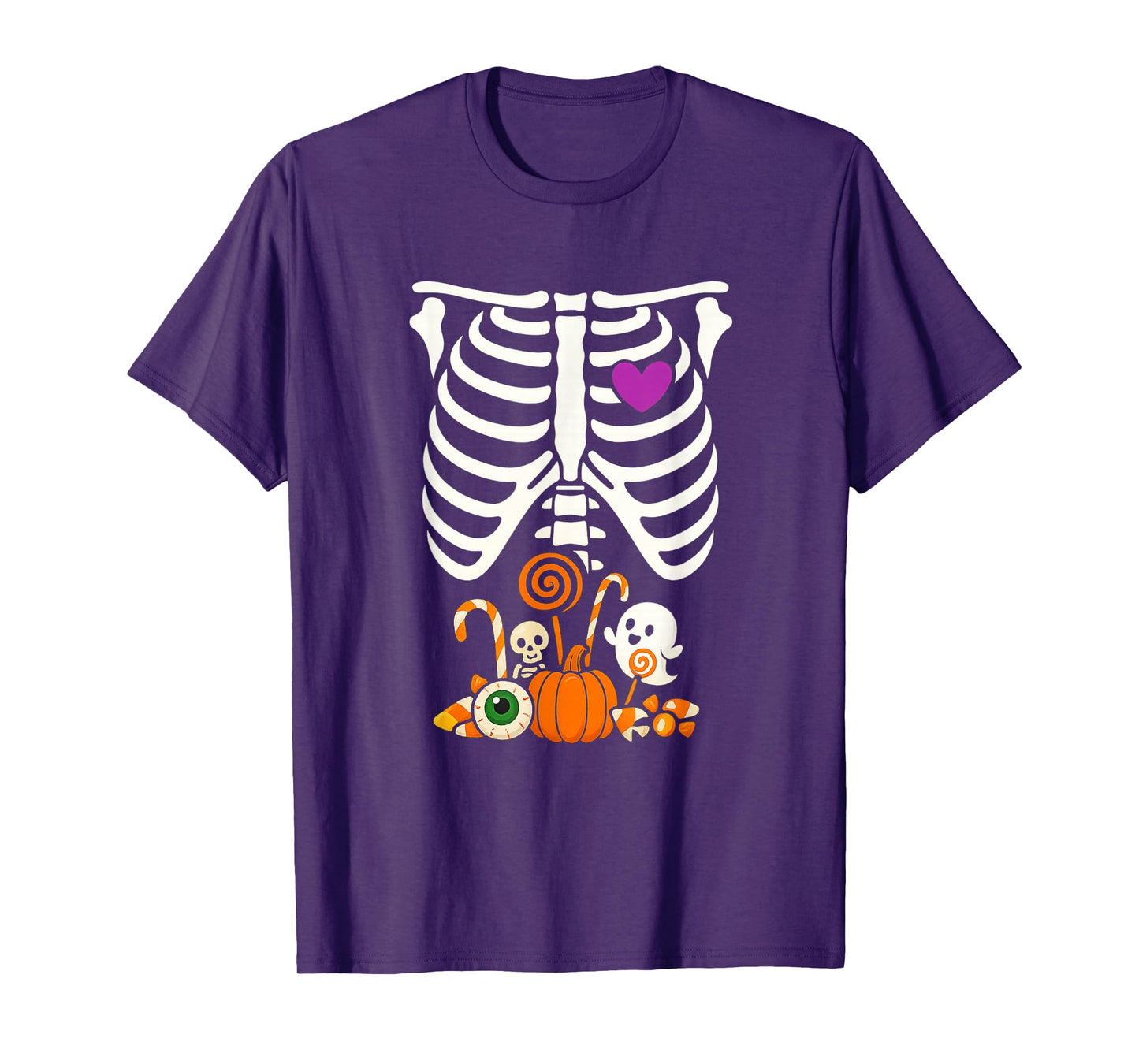 Halloween Skeleton Ribcage Candy Shirt Spooky Fun Tee T-Shirt