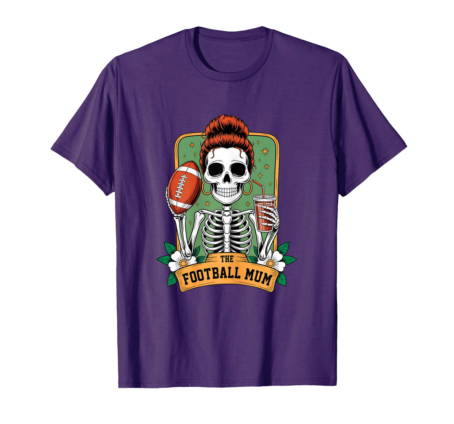 The Football Mum Tarot Card Skeleton Game Day Proud Mums T-Shirt