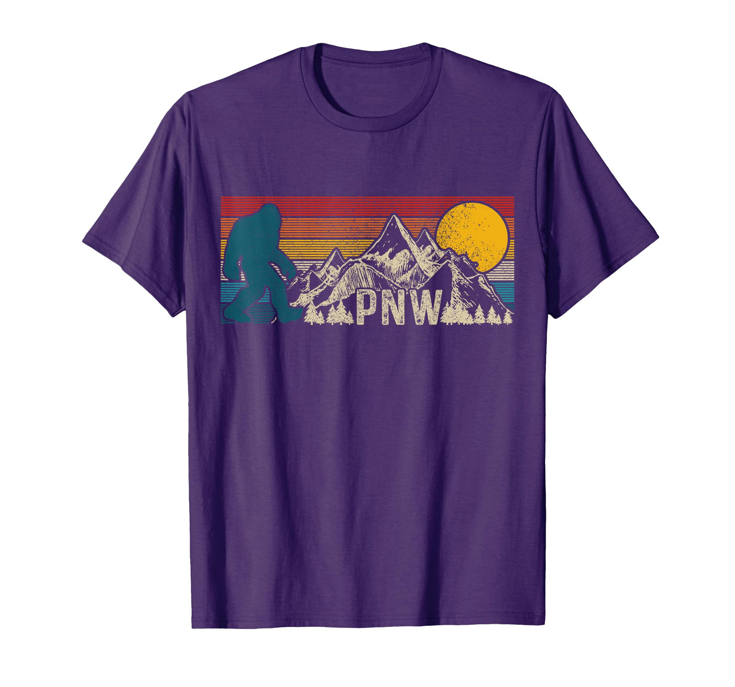 PNW Pacific Northwest Bigfoot Vintage Nature Outdoor T-Shirt