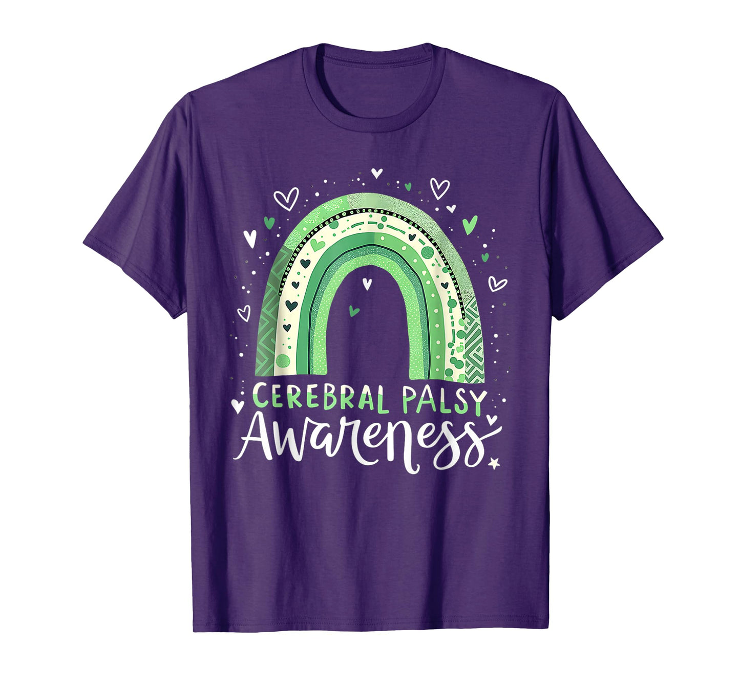 Rainbow In March We Wear Green Cerebral Palsy Awareness T-Shirt