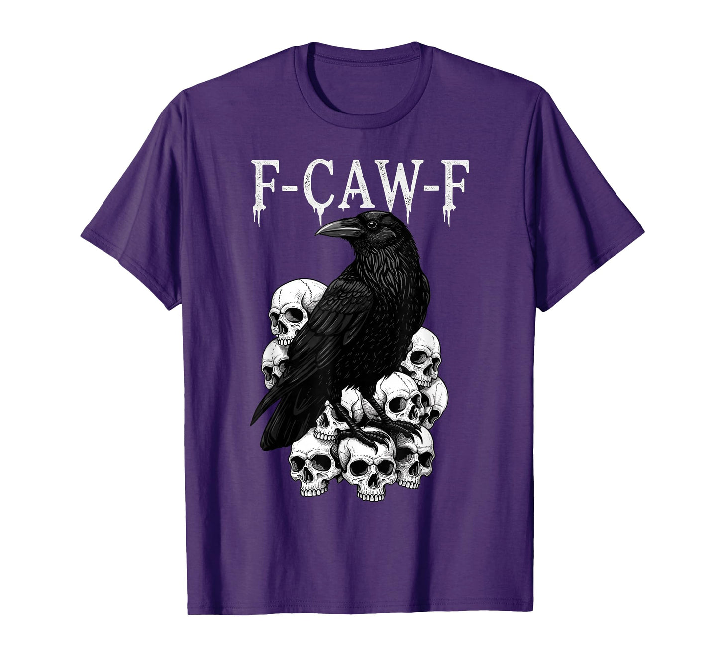 F-Caw-F Black Crow Funny Black Bird Moon Gothic Adult Humor T-Shirt