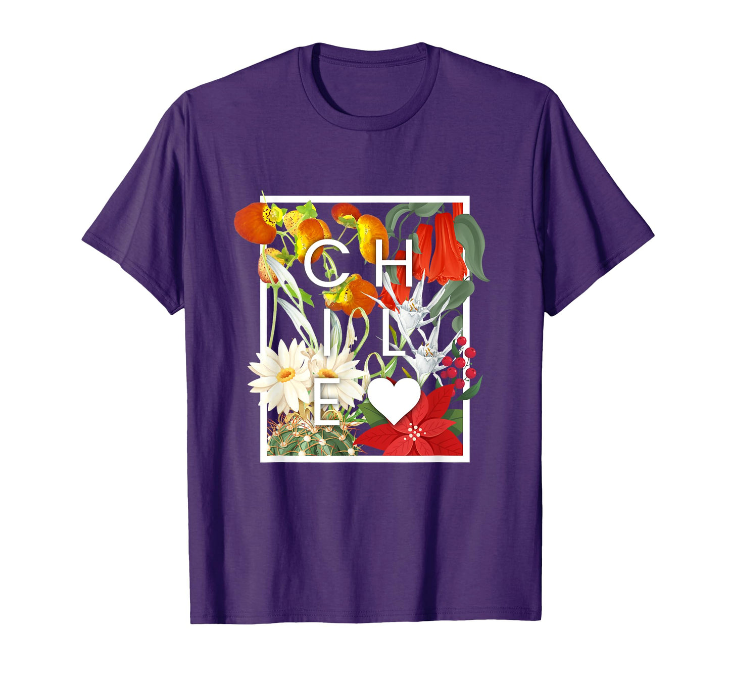Flowers of Chile Word Art - Chilean Pride T-Shirt