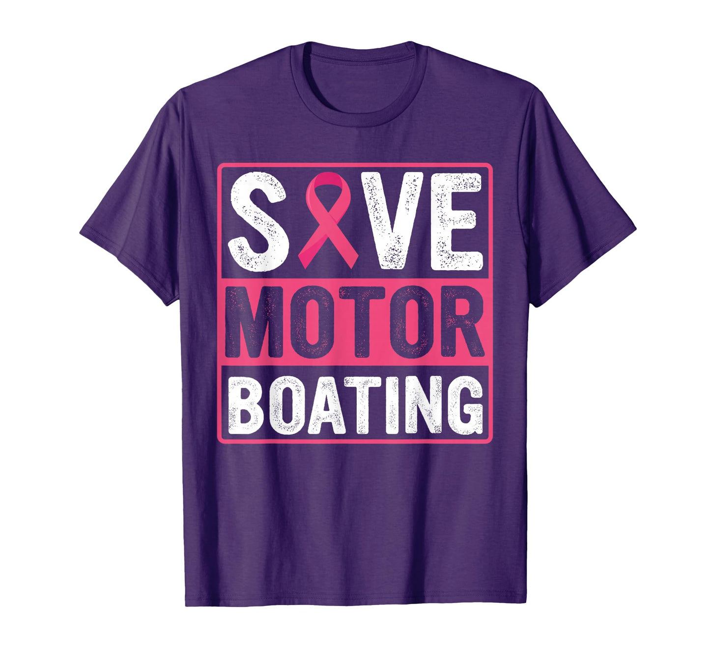 Save Motor Boating Breast Cancer Pink Ribbon T-Shirt