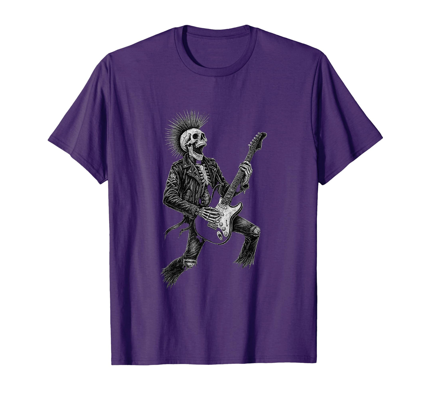 Grunge Skeleton Rock Guitarist Punk Heavy Metal Halloween T-Shirt