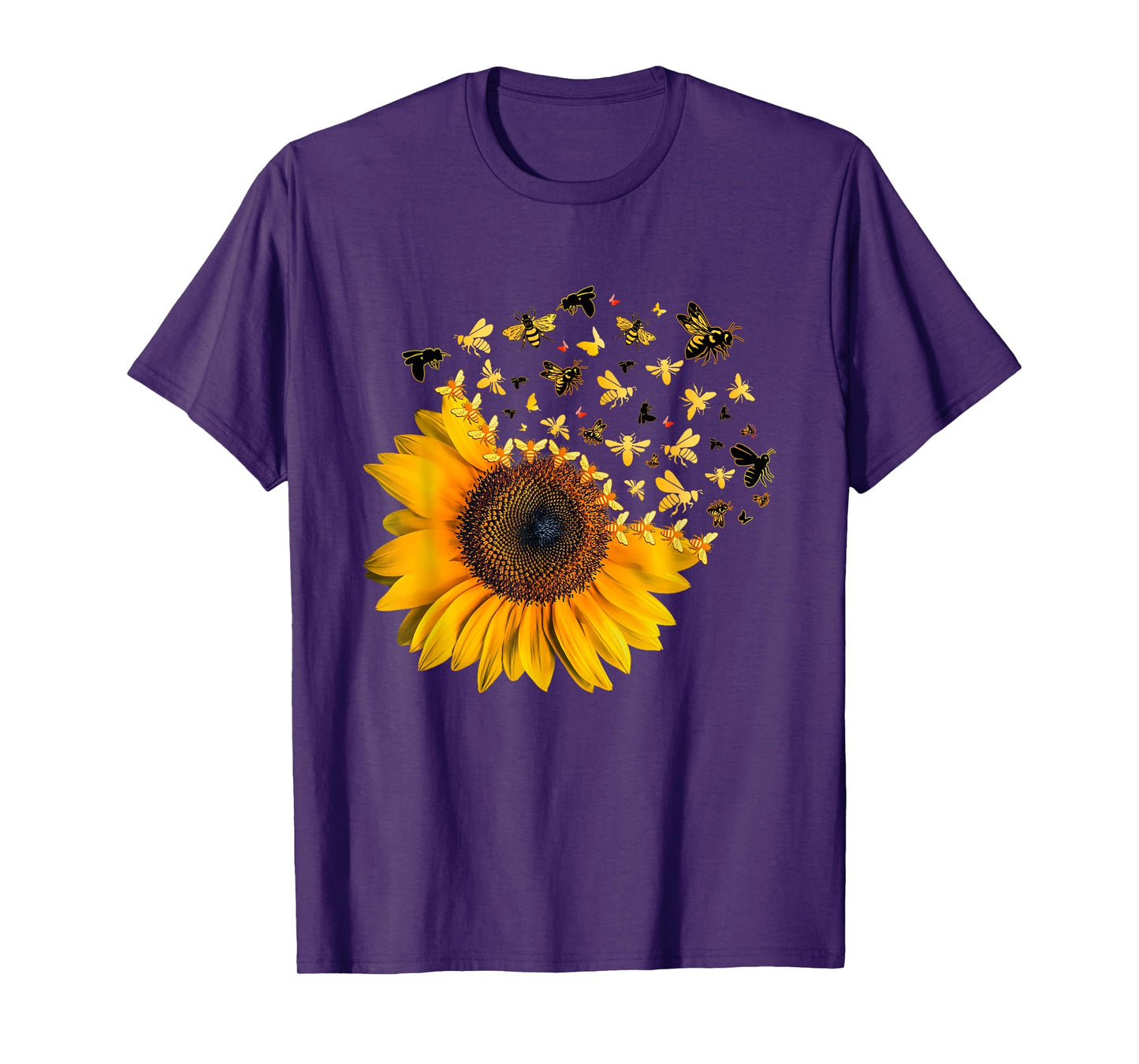 Bee Sunflower Lover Bumblebee Honey Bees Design T-Shirt