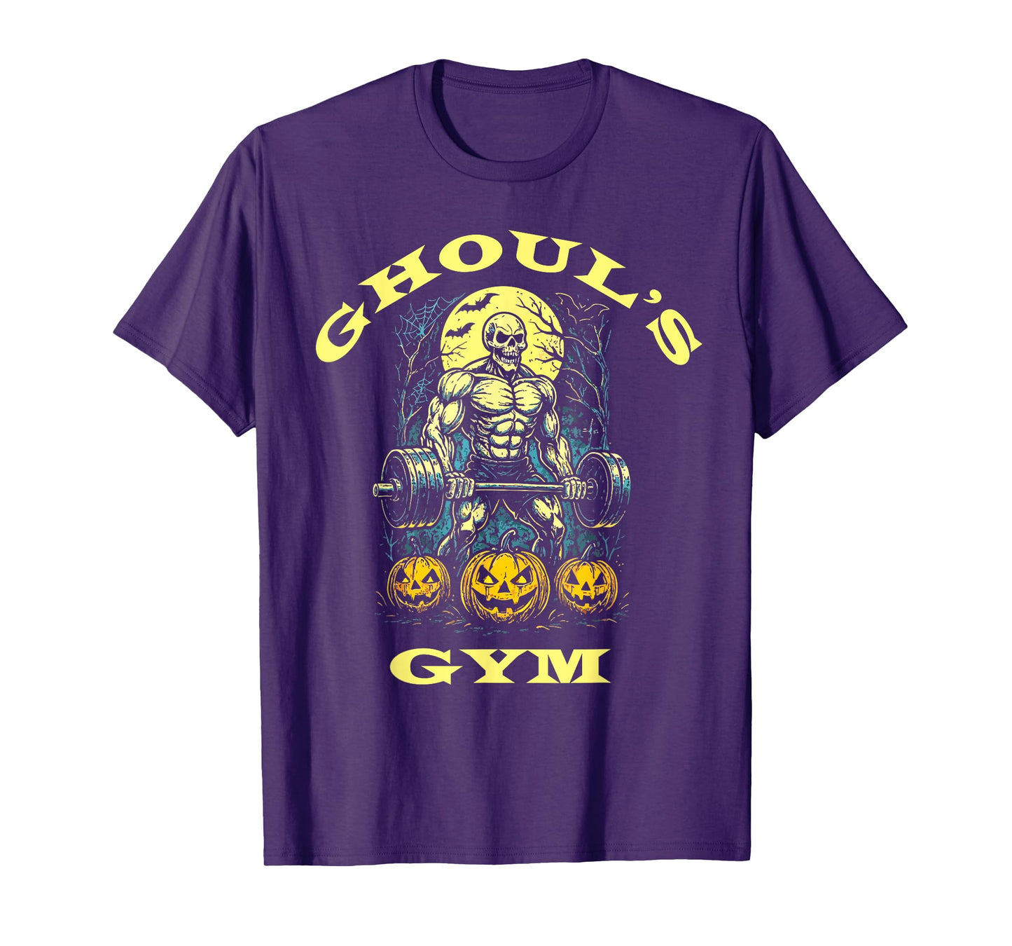 Ghoul's Gym Halloween – Funny Buff Skeleton Lifting Weights T-Shirt