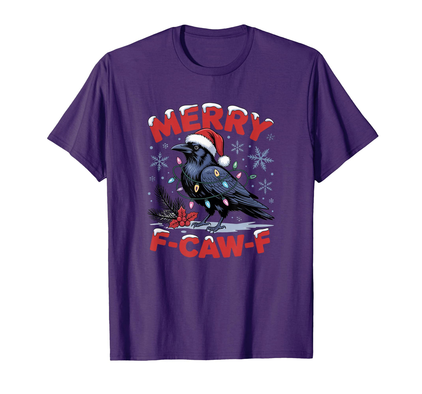 Quote Rooster Merry F-Caw-F Funny Chicken Humor Christmas T-Shirt