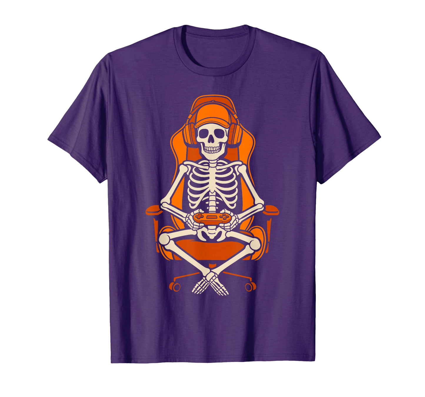 Skeleton Gamer Halloween Video Gaming Boys Girls Men Women T-Shirt