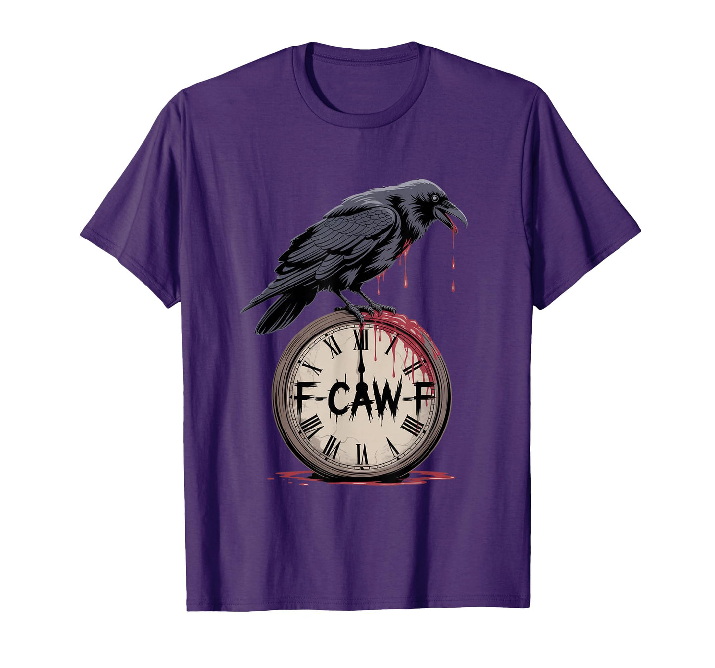 F-Caw-F Crow Funny Gothic Moon Black Bird Halloween T-Shirt