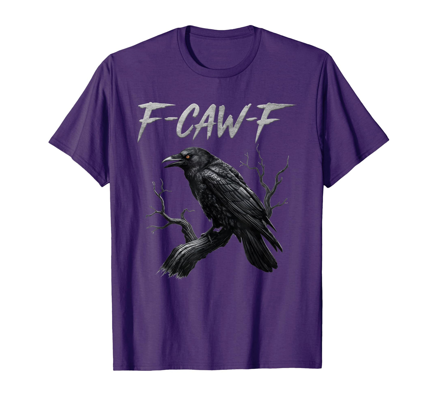 Black Crow, F-Caw-F Funny Black Bird Moon Gothic Adult Humor T-Shirt