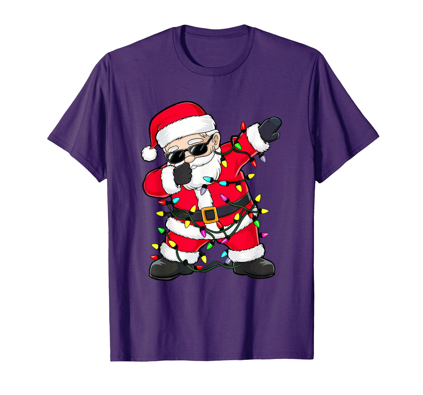 Dabbing Santa Shirt XMas Lights Girls Boys Kids Christmas T-Shirt