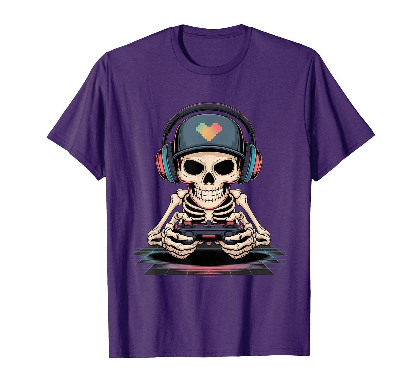 Funny Halloween Skeleton Gamer T-Shirt