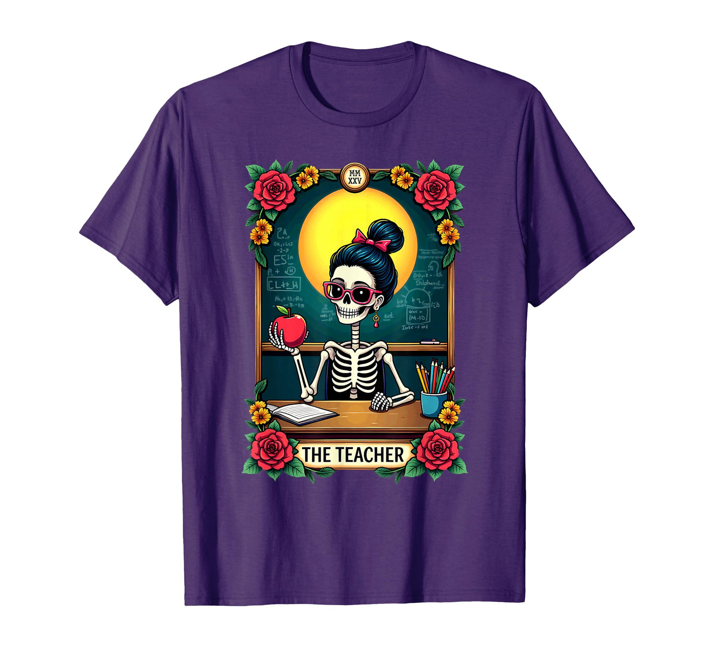 Gothic Tarot Card The Teacher Skeleton T-Shirt
