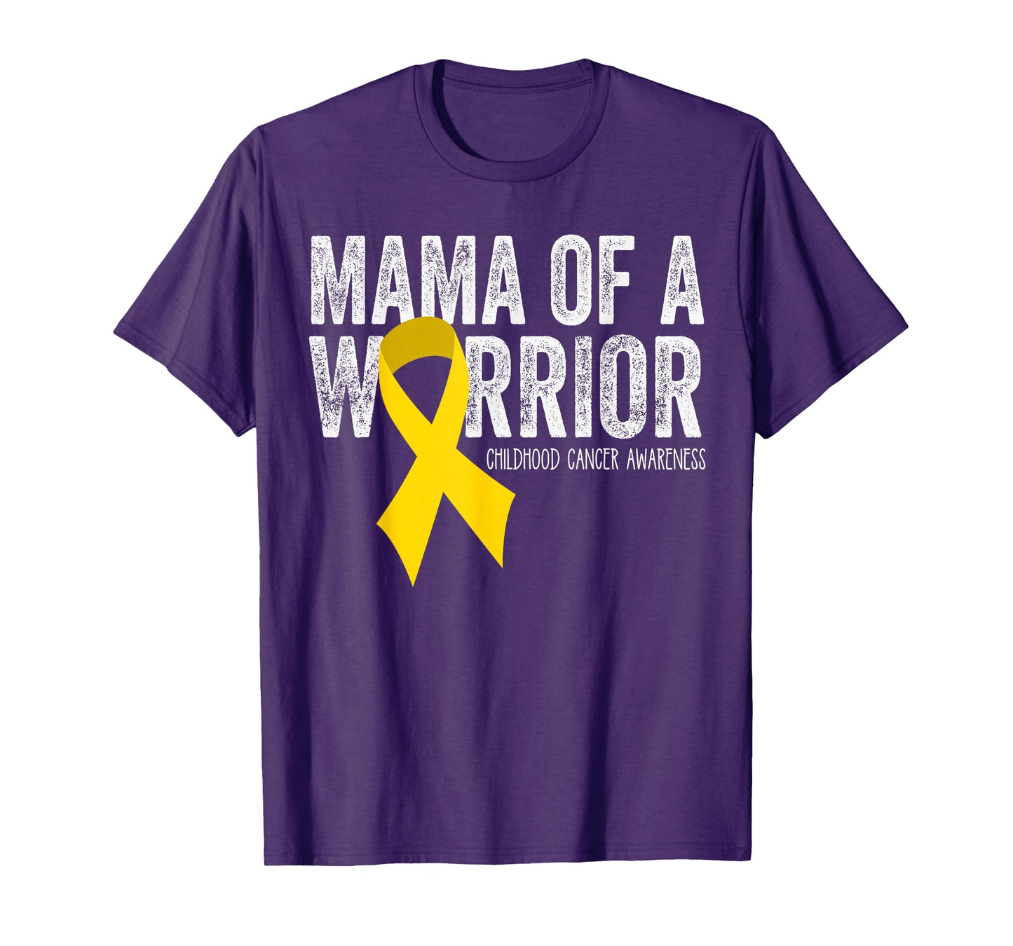 Mama of a Warrior Childhood Cancer T Shirt Ribbon Oncology T-Shirt
