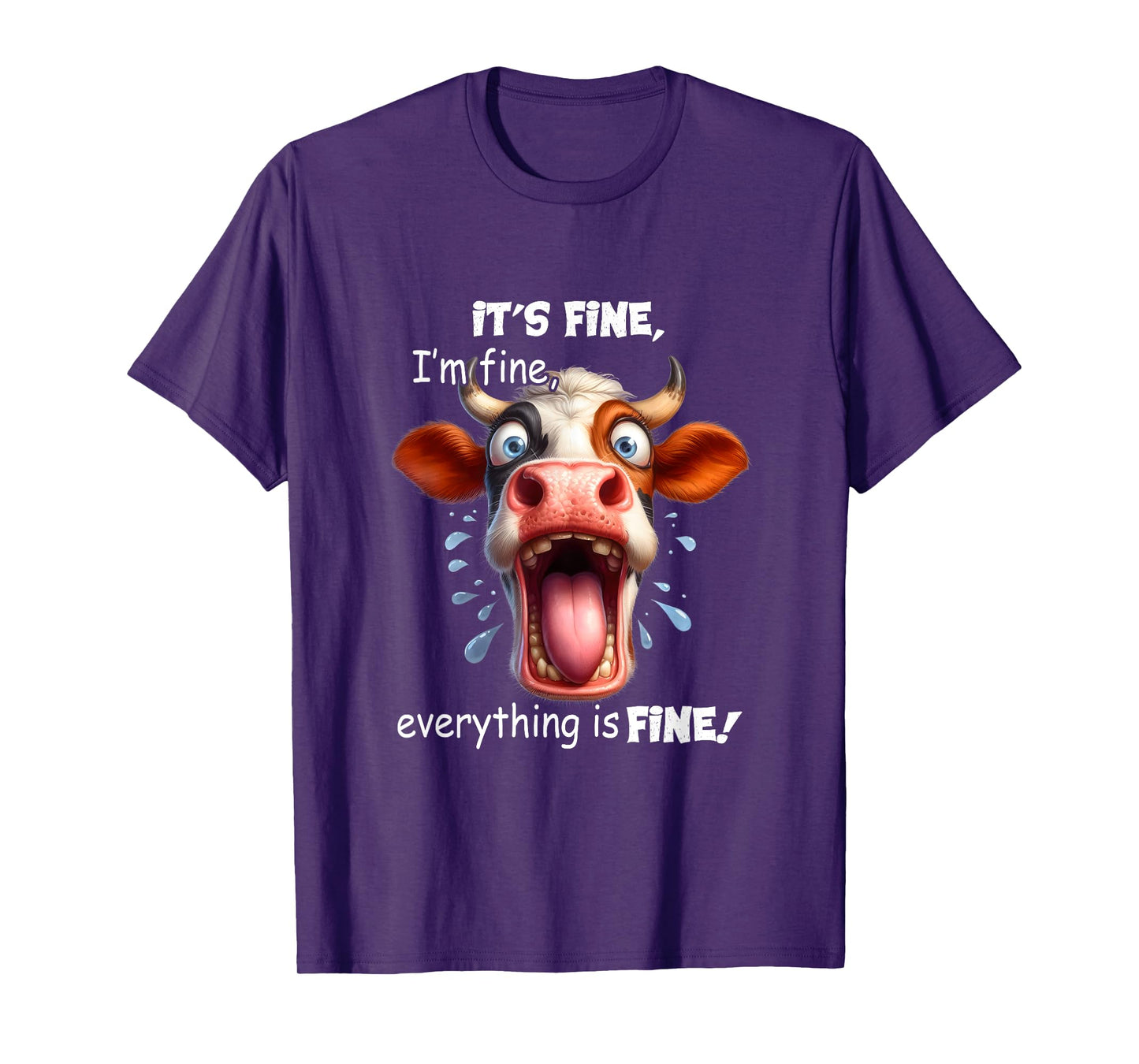 Funny Cow It's Fine I'm Fine Everything Is Fine T-Shirt