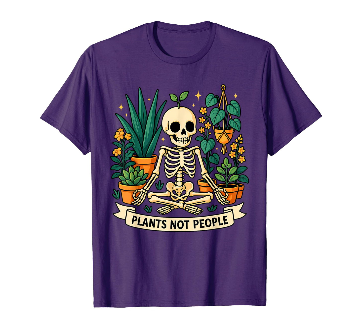 Plant Lover Skeleton Plants Not People Botanical Bone T-Shirt