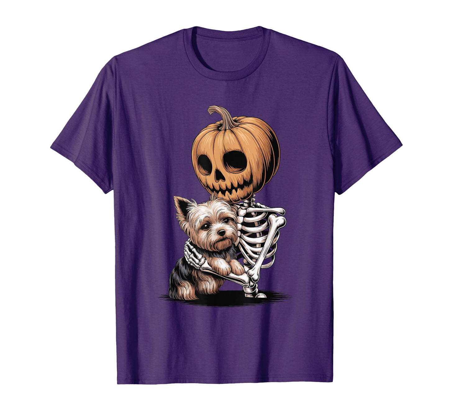 Halloween Skeleton Yorkshire Terrier Terriers Yorkie T-Shirt