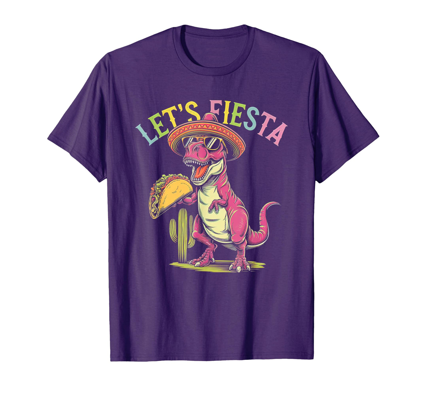 Funny T-Rex Eat Taco Cinco De May Let's Fiesta Kid Boy Girl T-Shirt