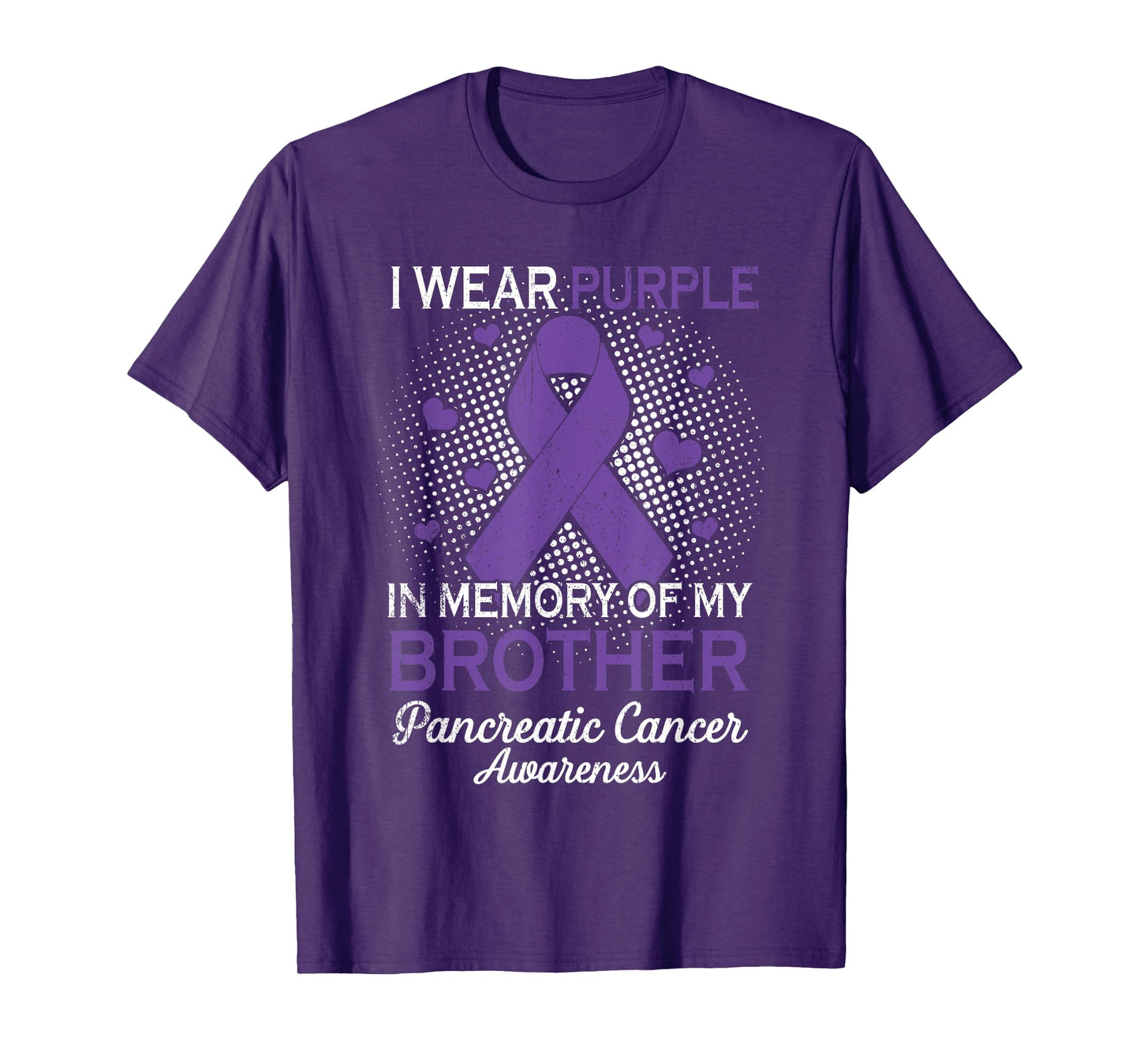I Wear Purple Purple In Memory Of Brother Pancreatic Cancer T-Shirt