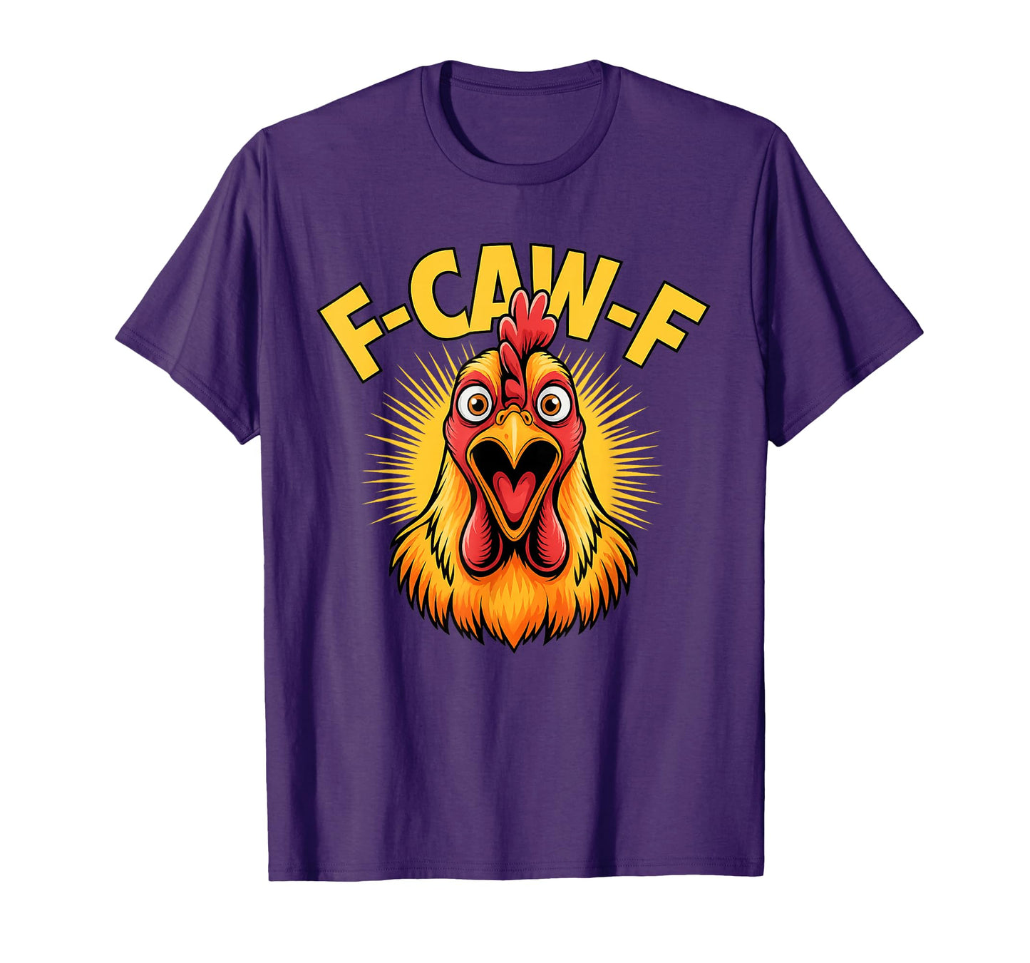 F-CAW-F Funny Chicken Rooster Meme Graphic Tee T-Shirt