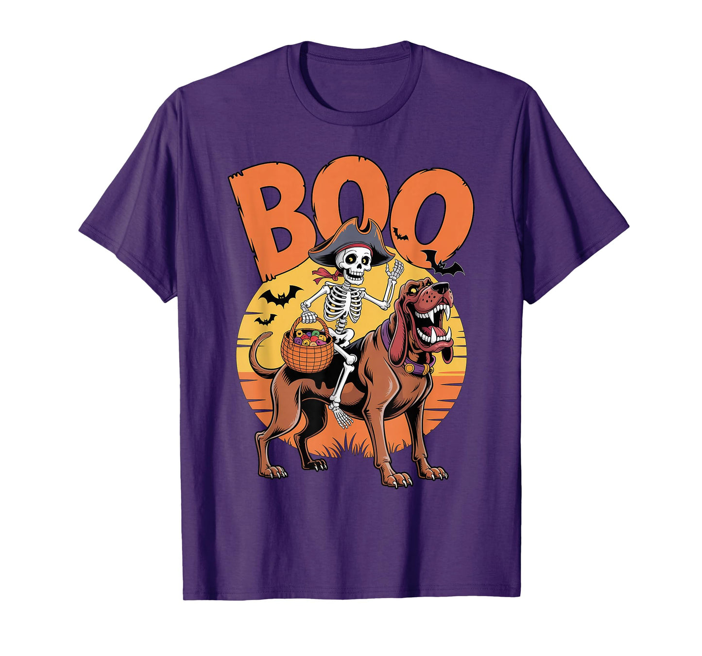 Spooky Bloodhound Costume on Boo Bloodhound Halloween T-Shirt