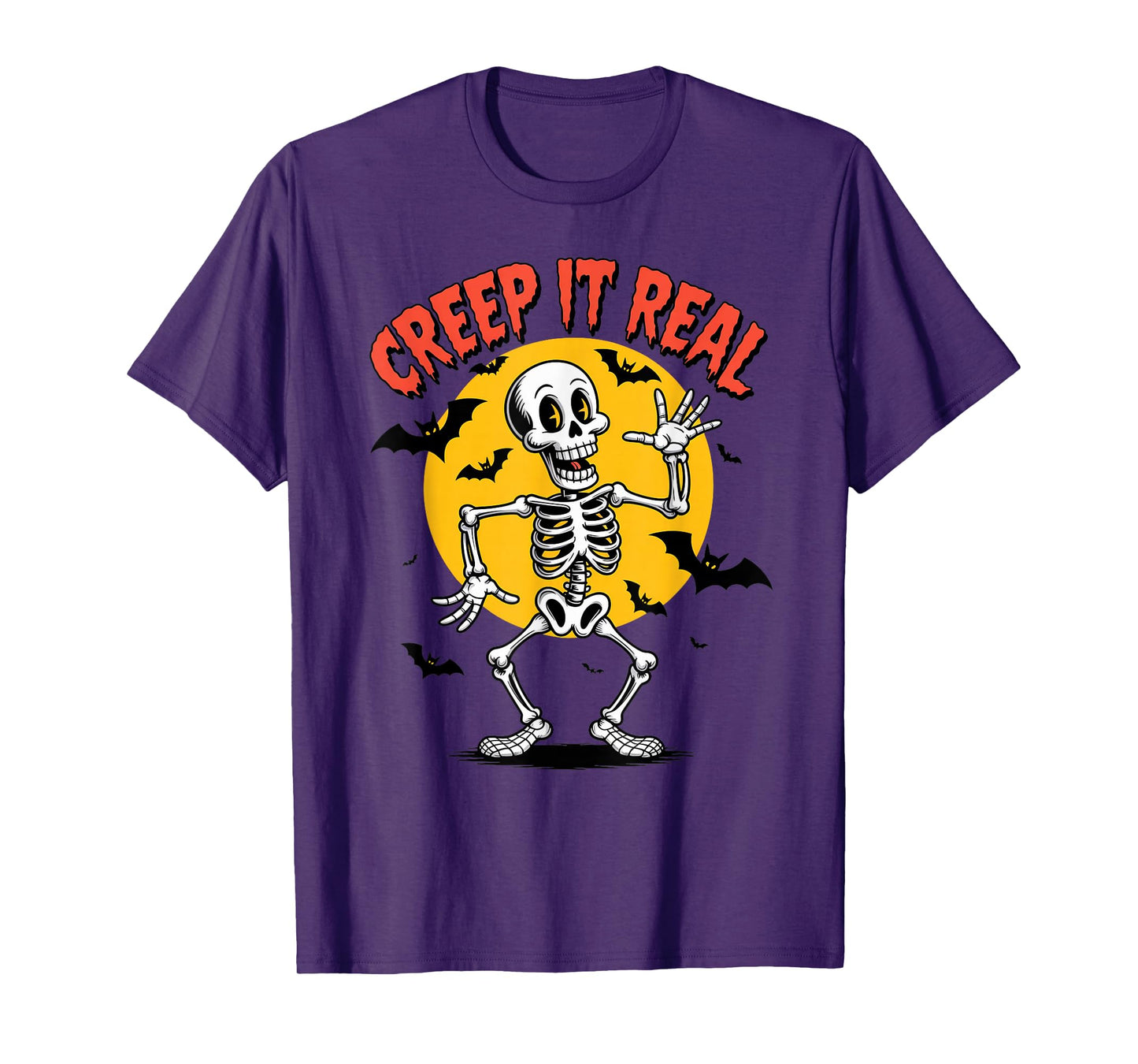 Creep It Real Skeleton Humor Halloween Costume T-Shirt