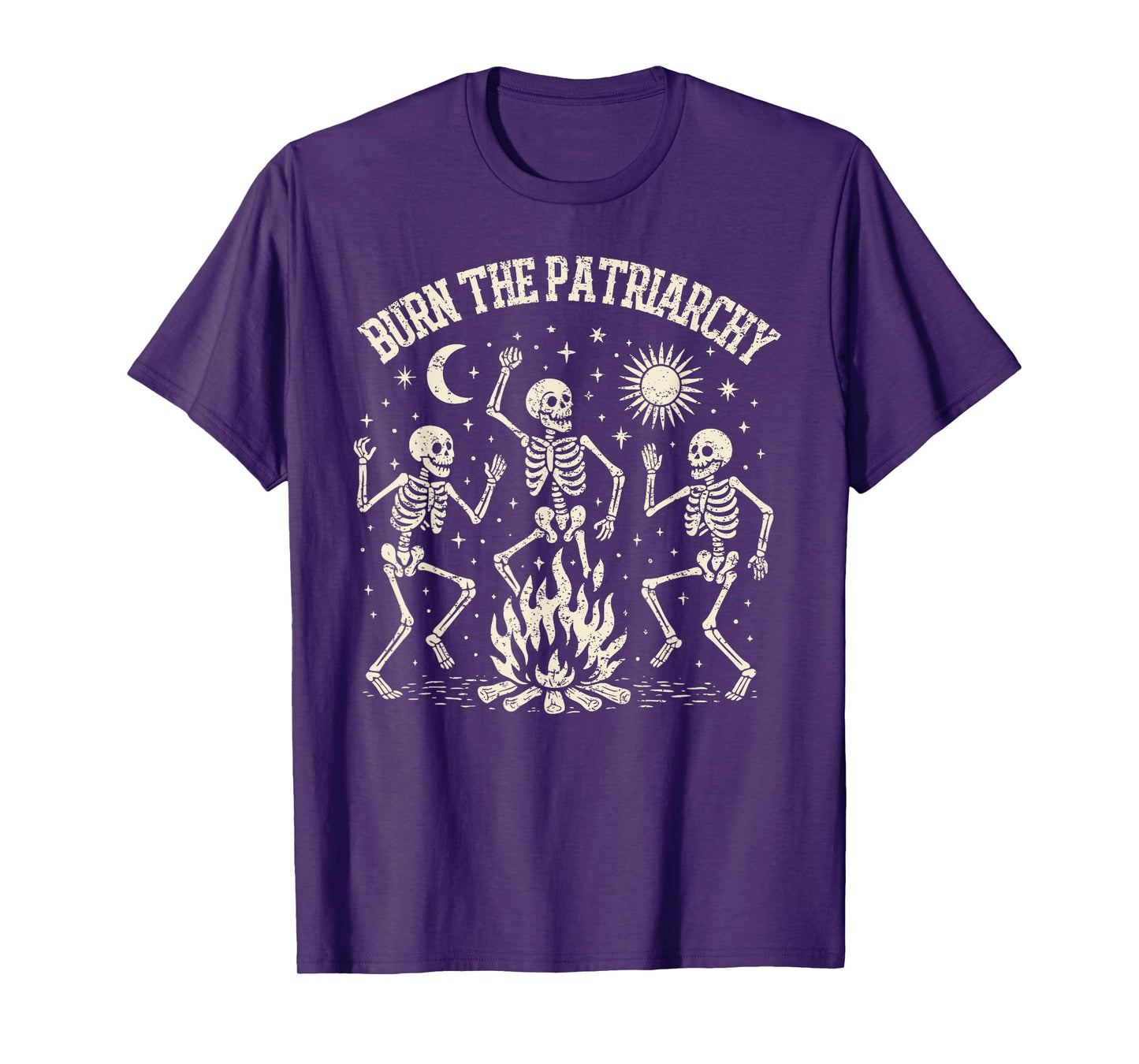 Burn The Patriarchy Feminist Skeleton Women Rights Halloween T-Shirt