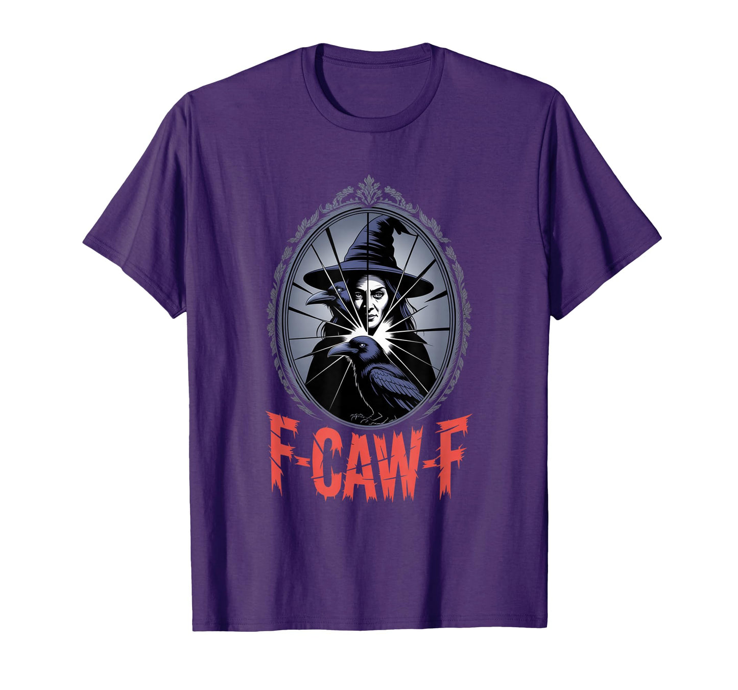 F-Caw-F Crow Funny Gothic Moon Black Bird Halloween T-Shirt