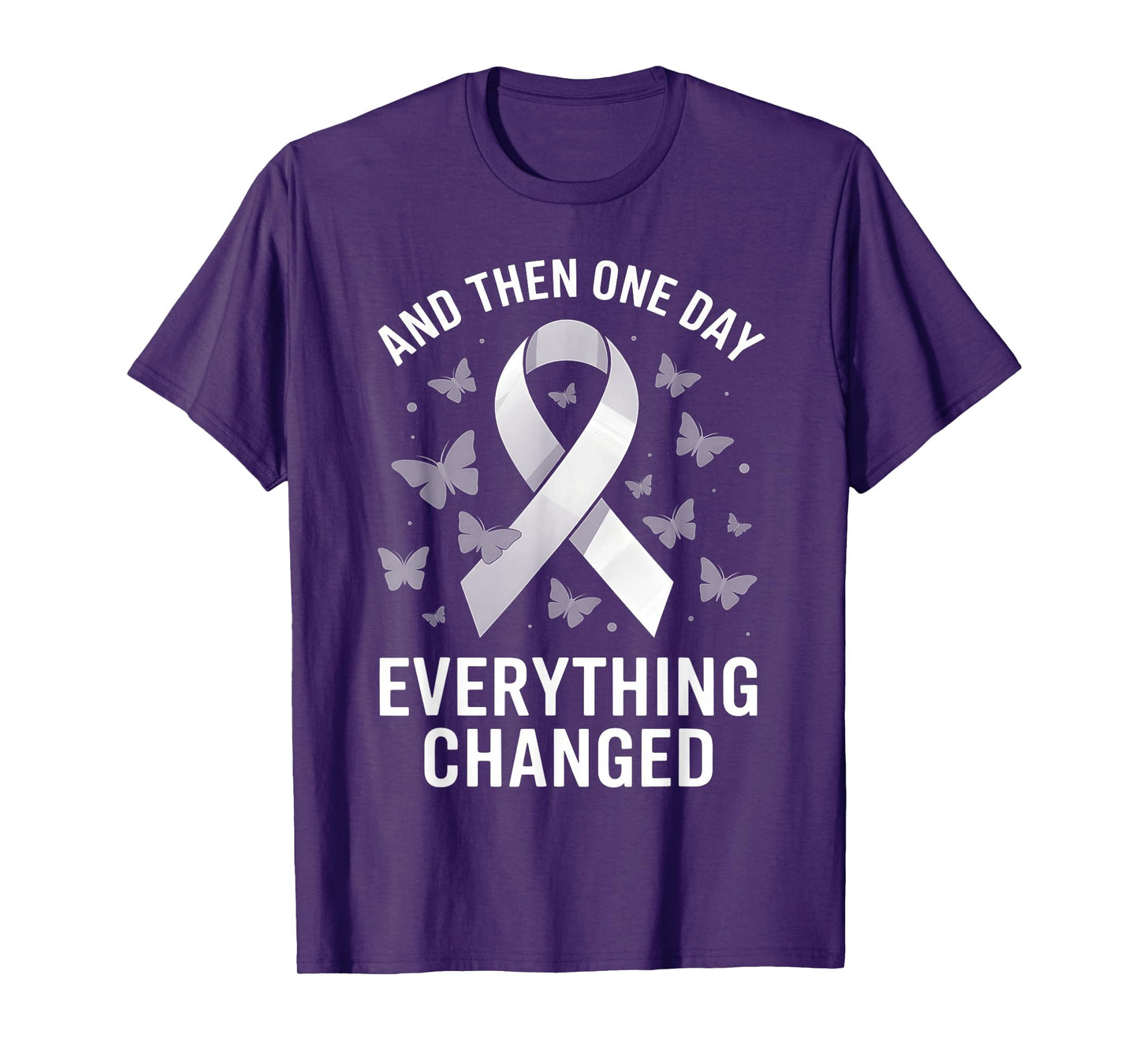 Brain Tumor Awareness Gray Ribbon Brain Cancer Support T-Shirt