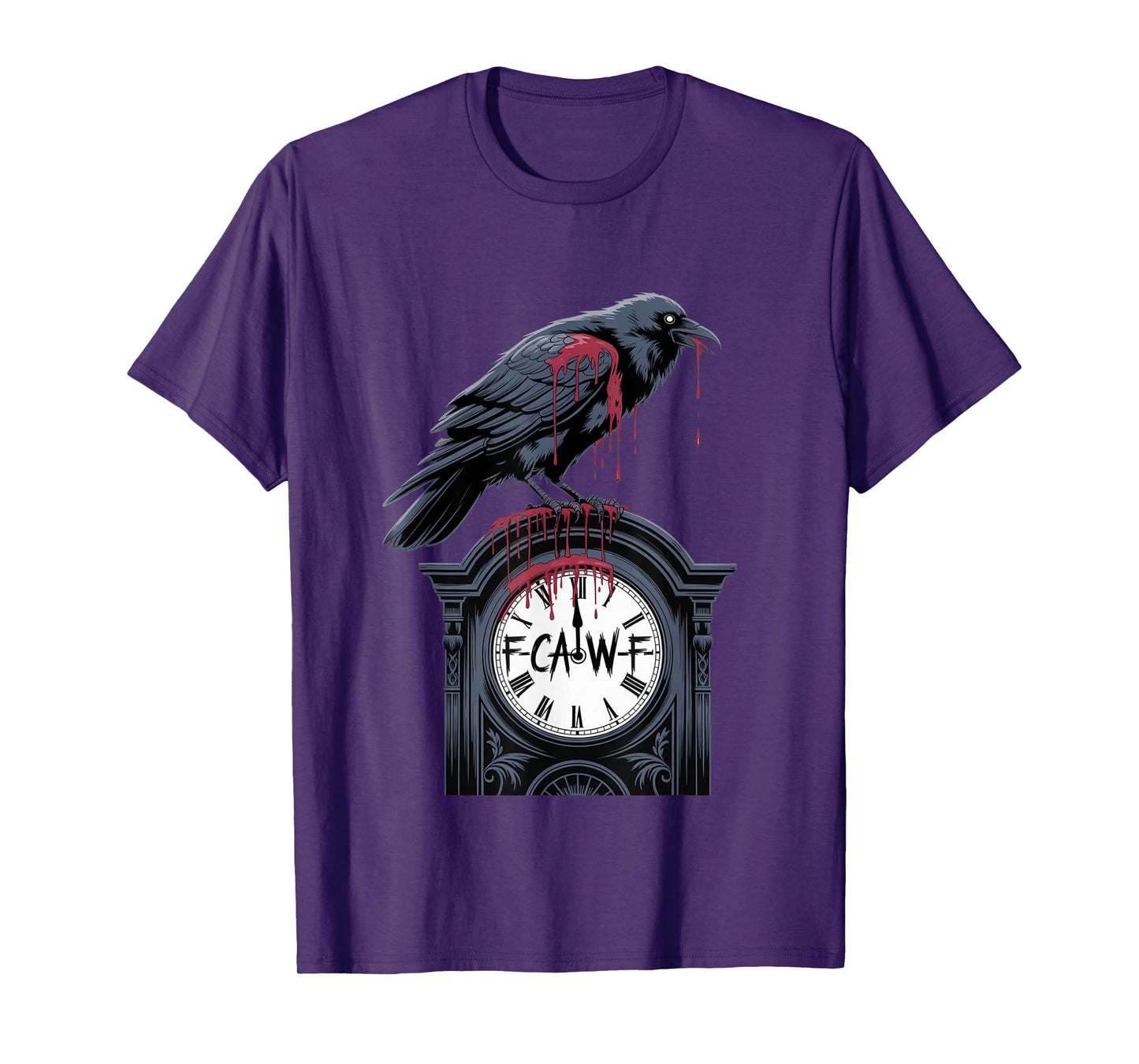 F-Caw-F Crow Funny Gothic Moon Black Bird Halloween T-Shirt