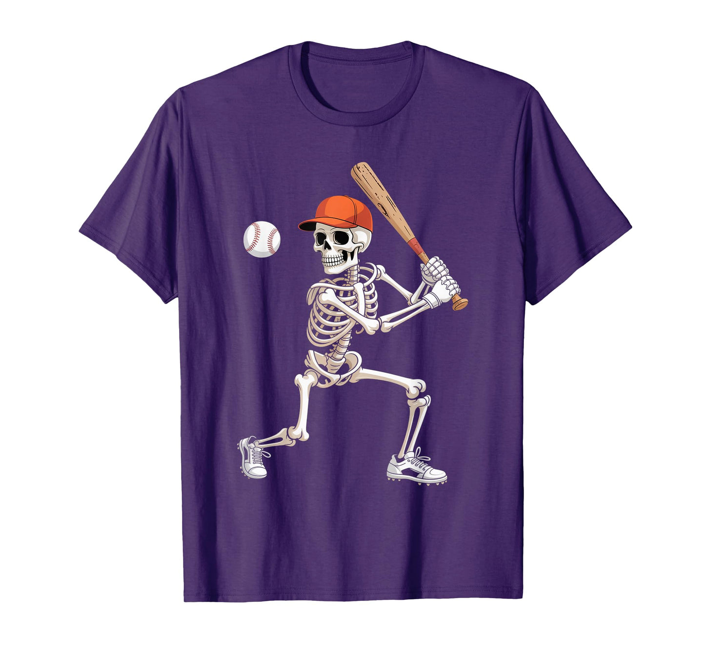 Skeleton Baseball Halloween Costume Funny Men Boys Kids T-Shirt