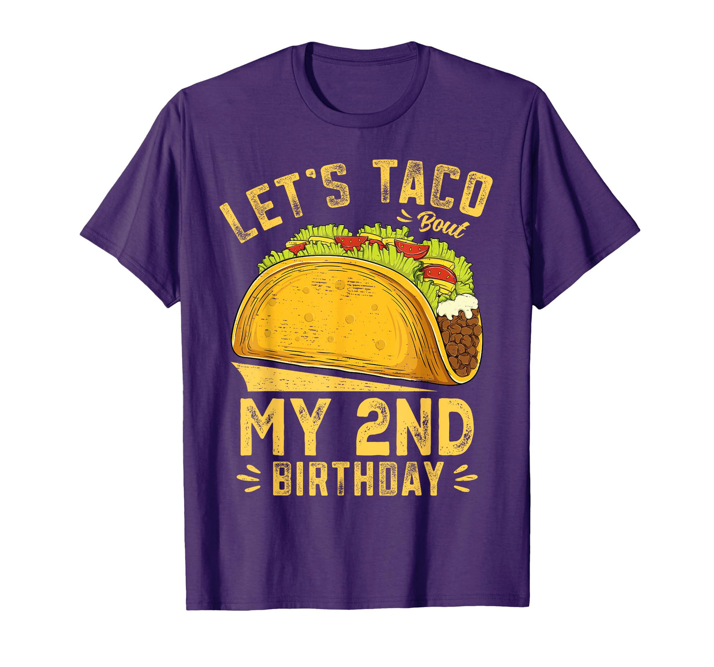 2 Year Old Funny Let's Taco Bout My 2nd Birthday Boys Kids T-Shirt