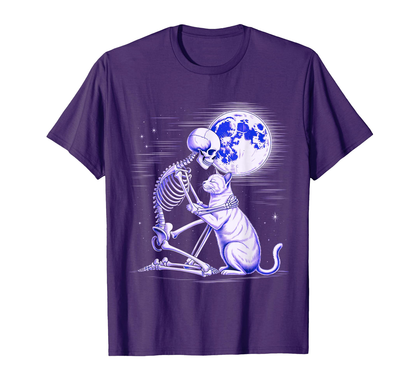 Skeleton Cat Skull Kitty Cute Goth Halloween Men Women T-Shirt