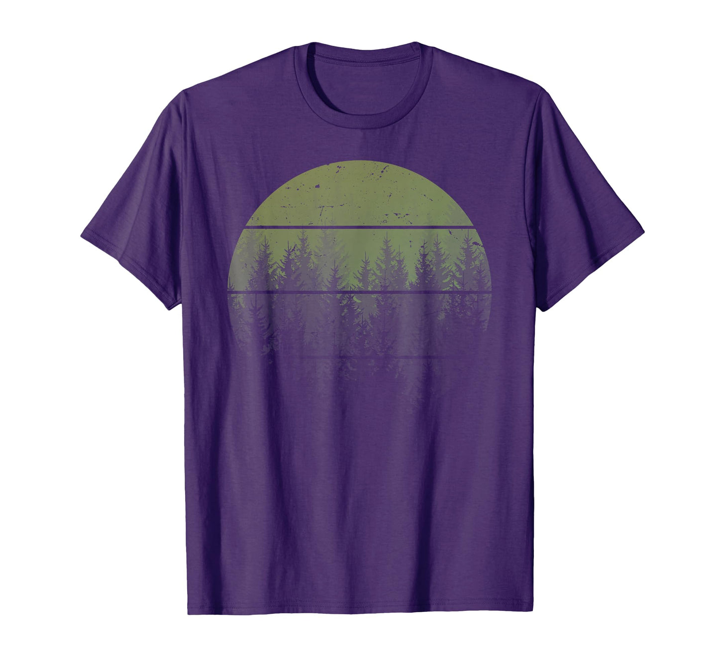 Retro Forest Trees Outdoors Nature Women Men Vintage Graphic T-Shirt