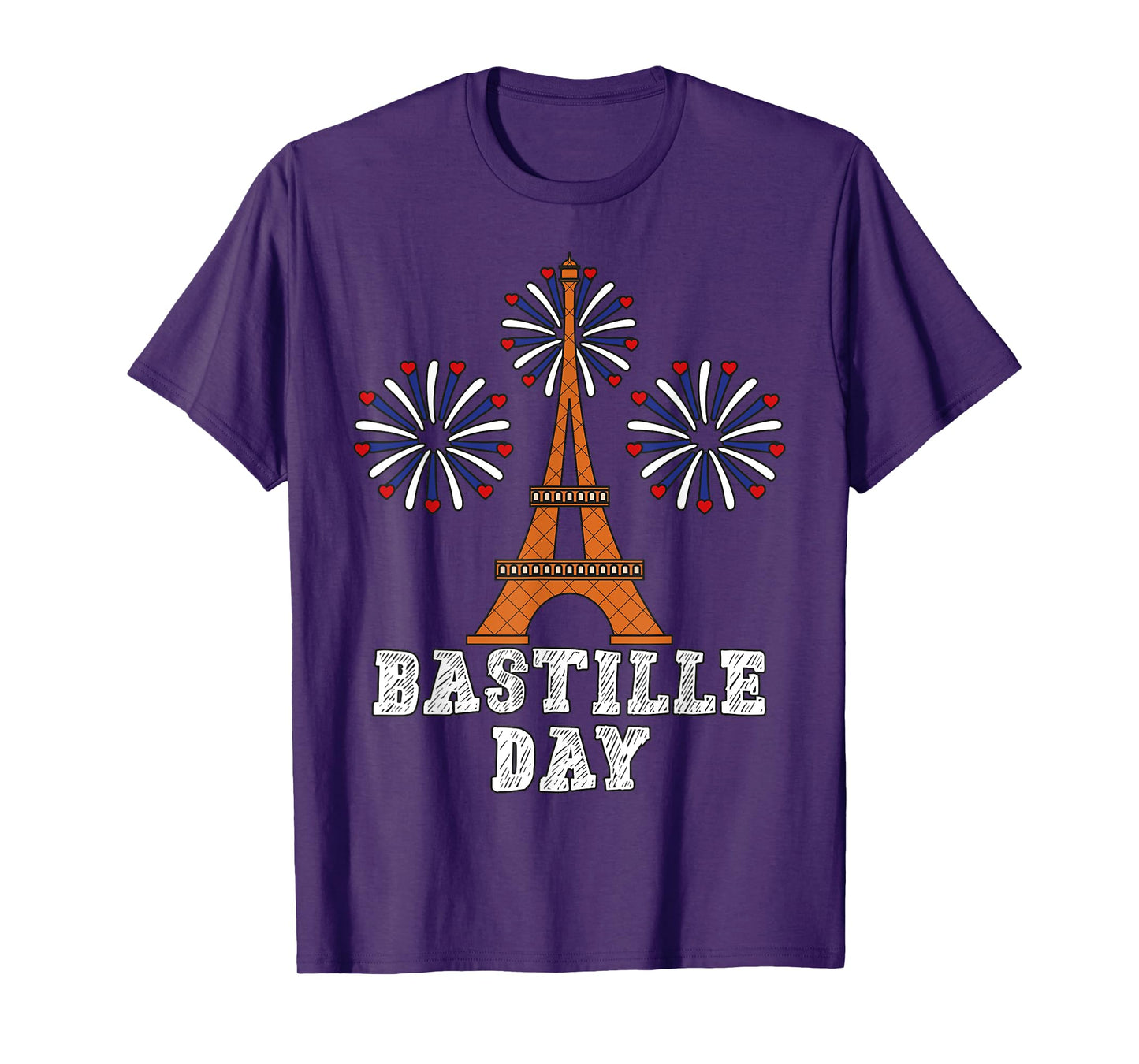Bastille Day French Flag Eiffel Tower Firecracker 14th July T-Shirt