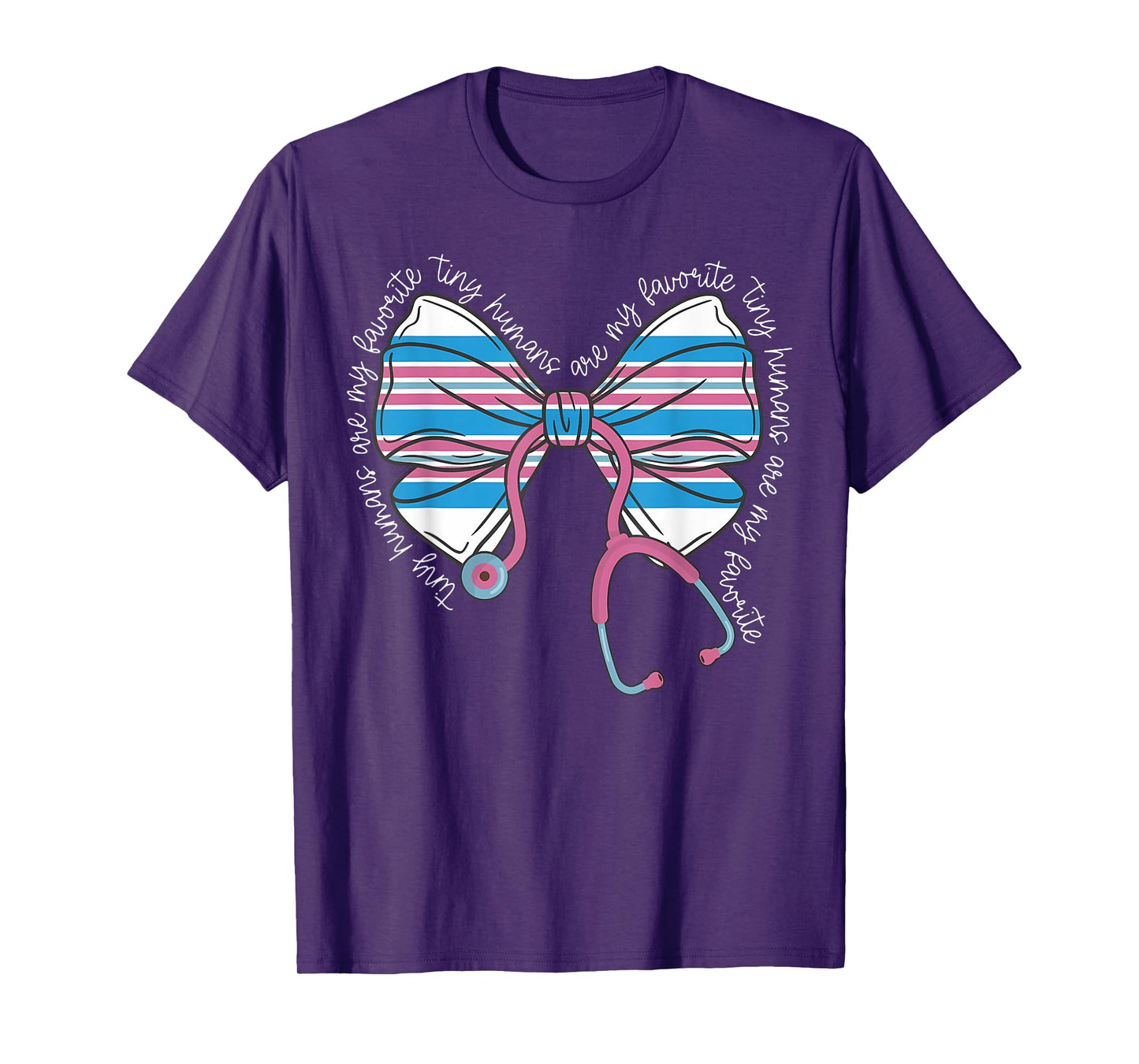 Pink Stethoscope Coquette Bow Baby Blanket NICU Nurse T-Shirt