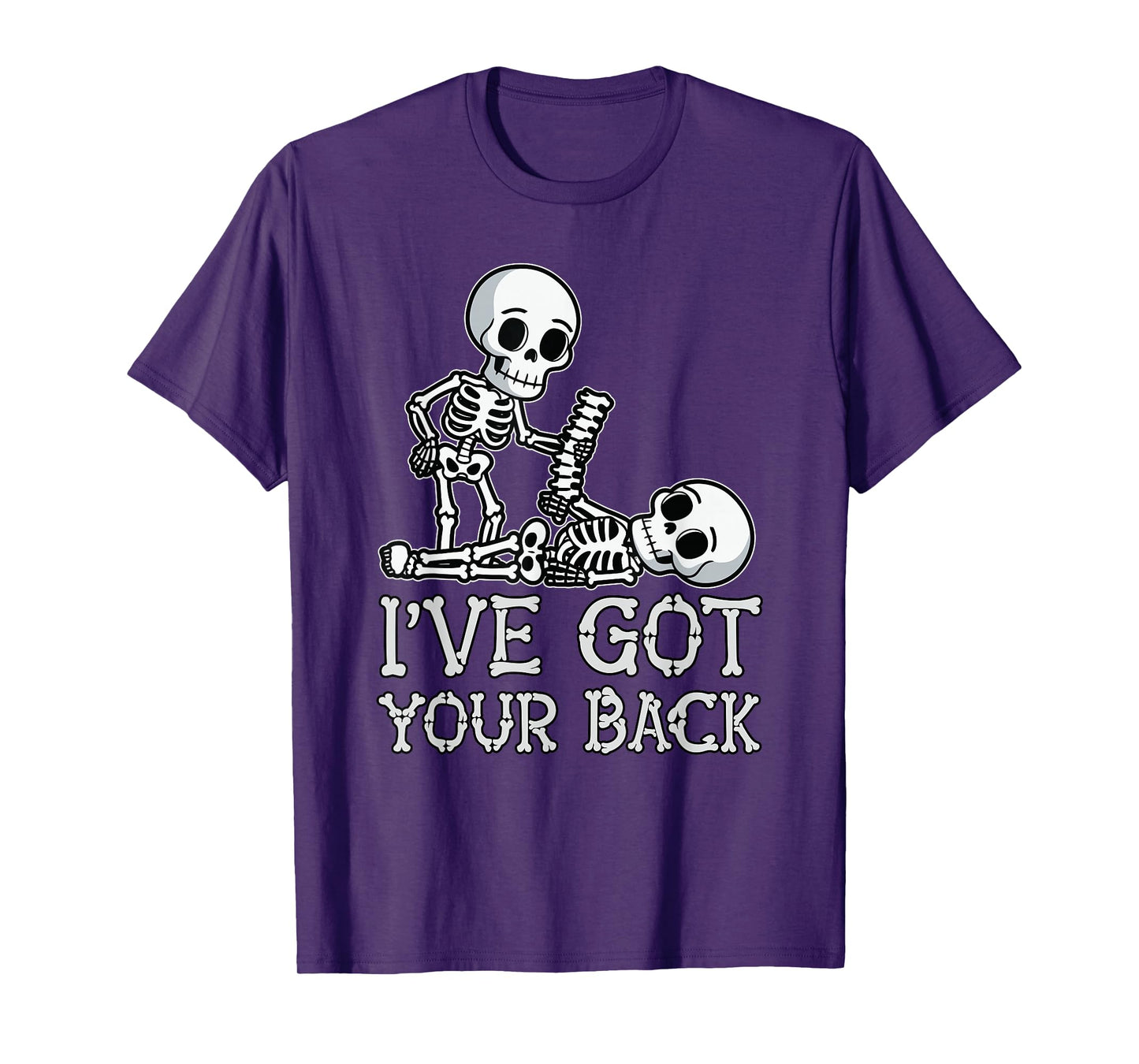 Halloween I've Got Your Back Skeleton Skull Men Women Kids T-Shirt