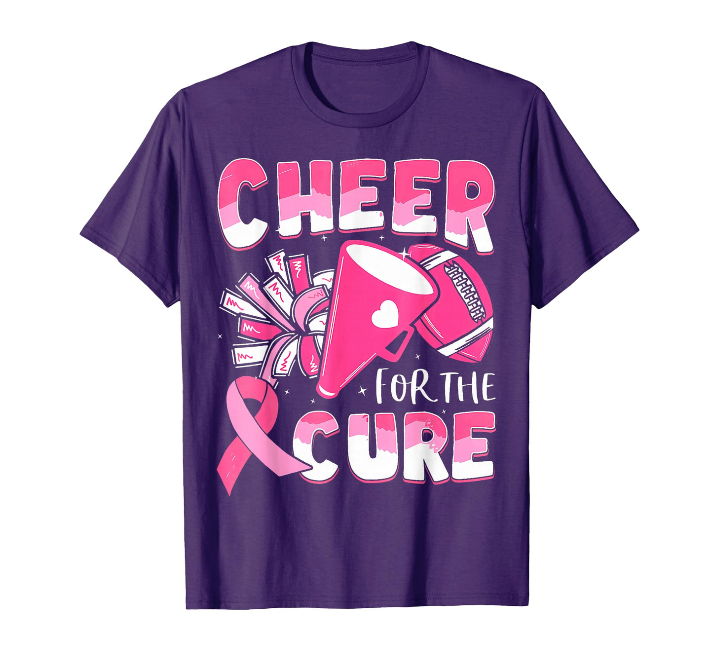 Breast Cancer Awareness Cheer for The Cure Football T-Shirt