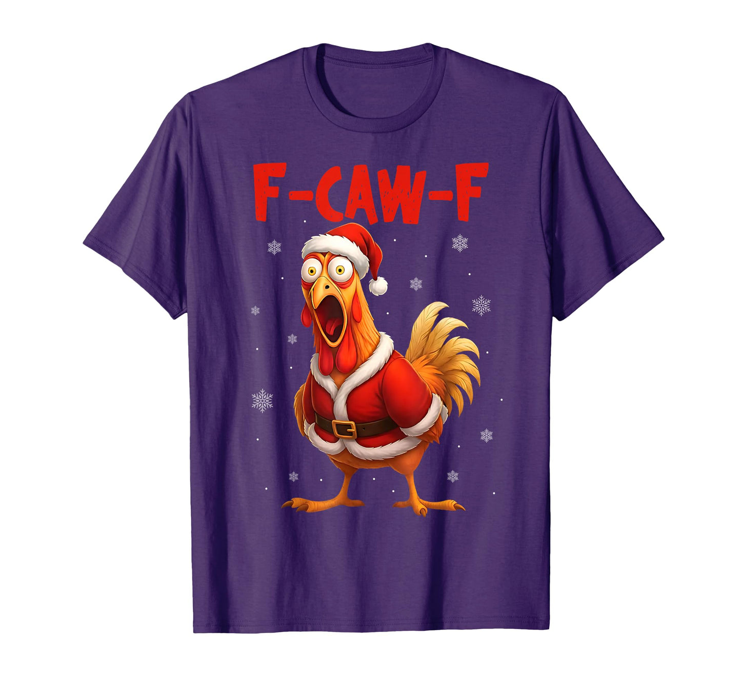 Funny F-Caw-F Santa Chicken Christmas Rooster Meme Humor T-Shirt
