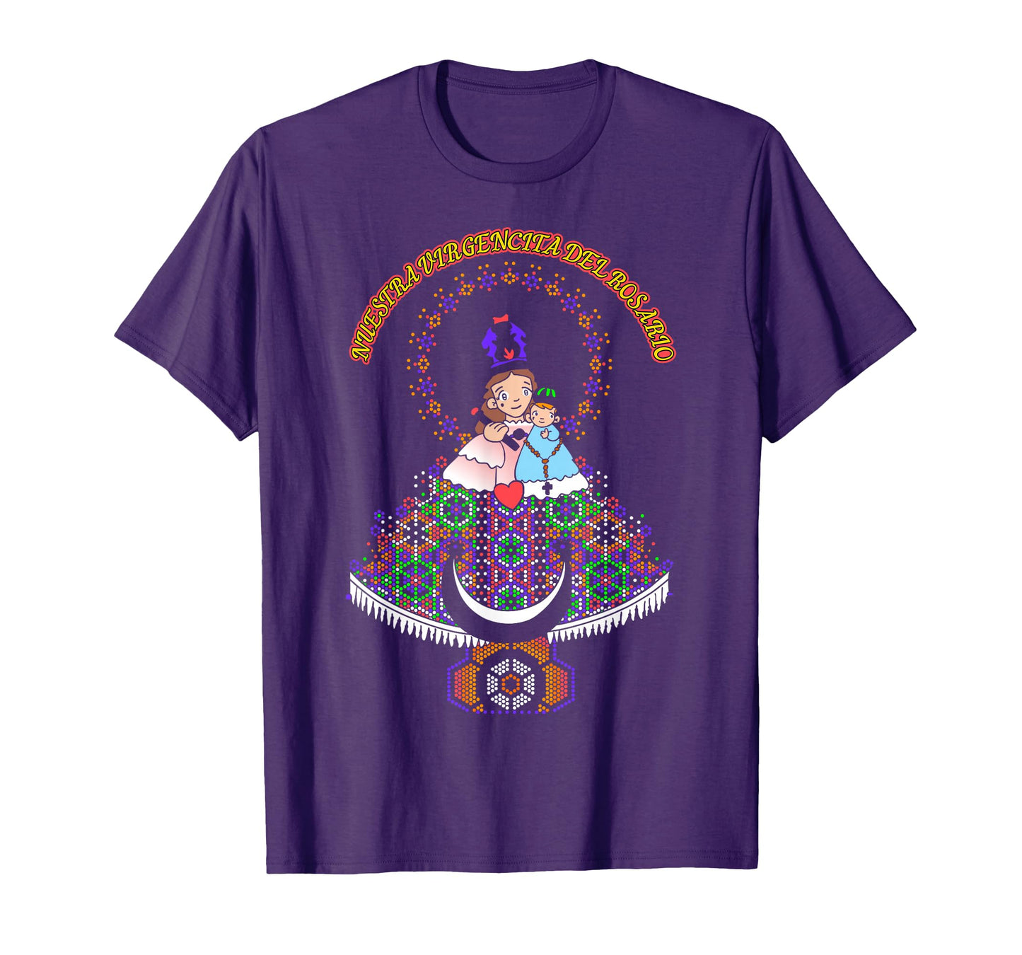 Virgen del Rosario Huichol Art. Nuestra Señora del Rosario T-Shirt