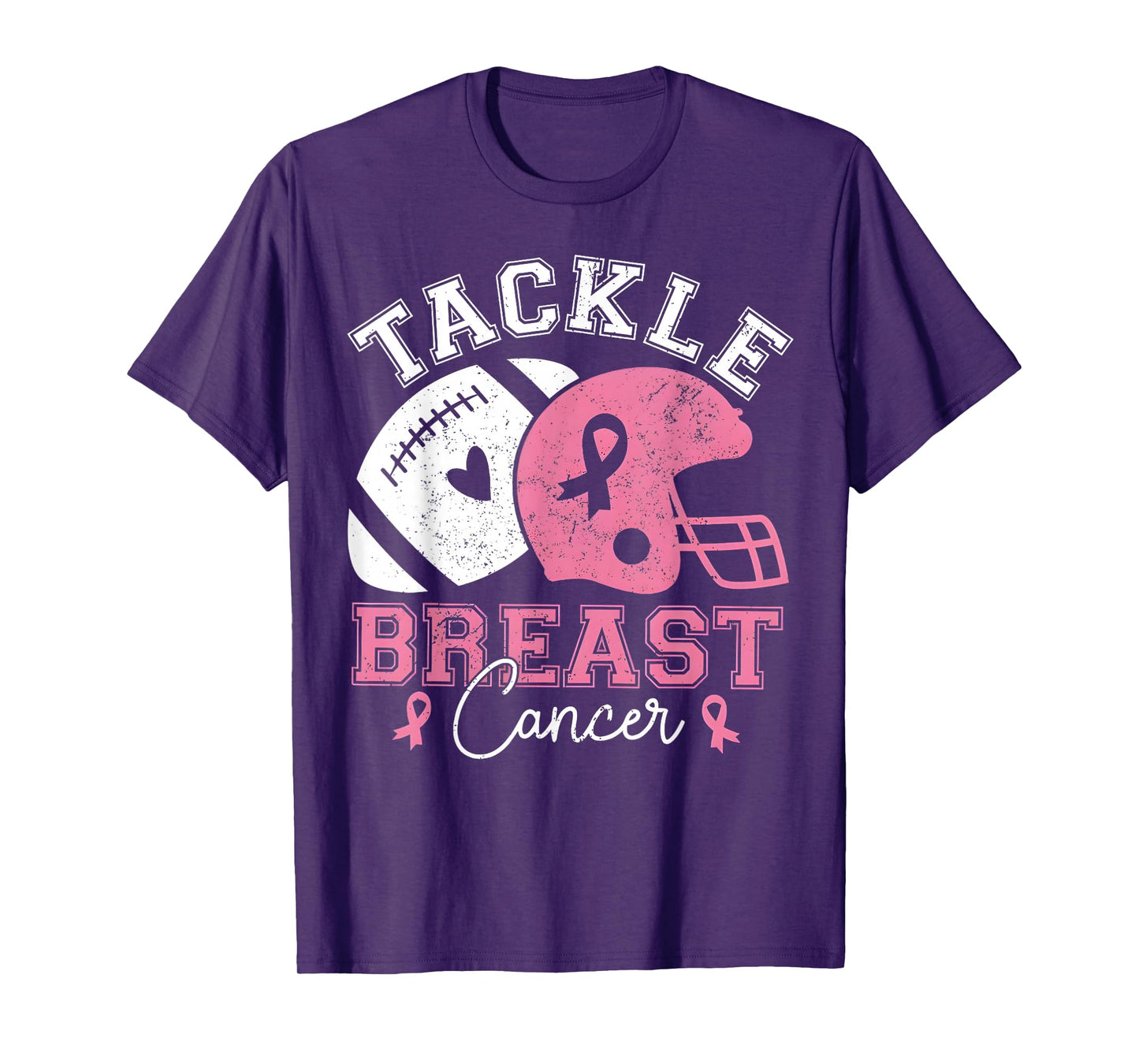 Tackle Breast Cancer Awareness Pink Ribbon American Football T-Shirt