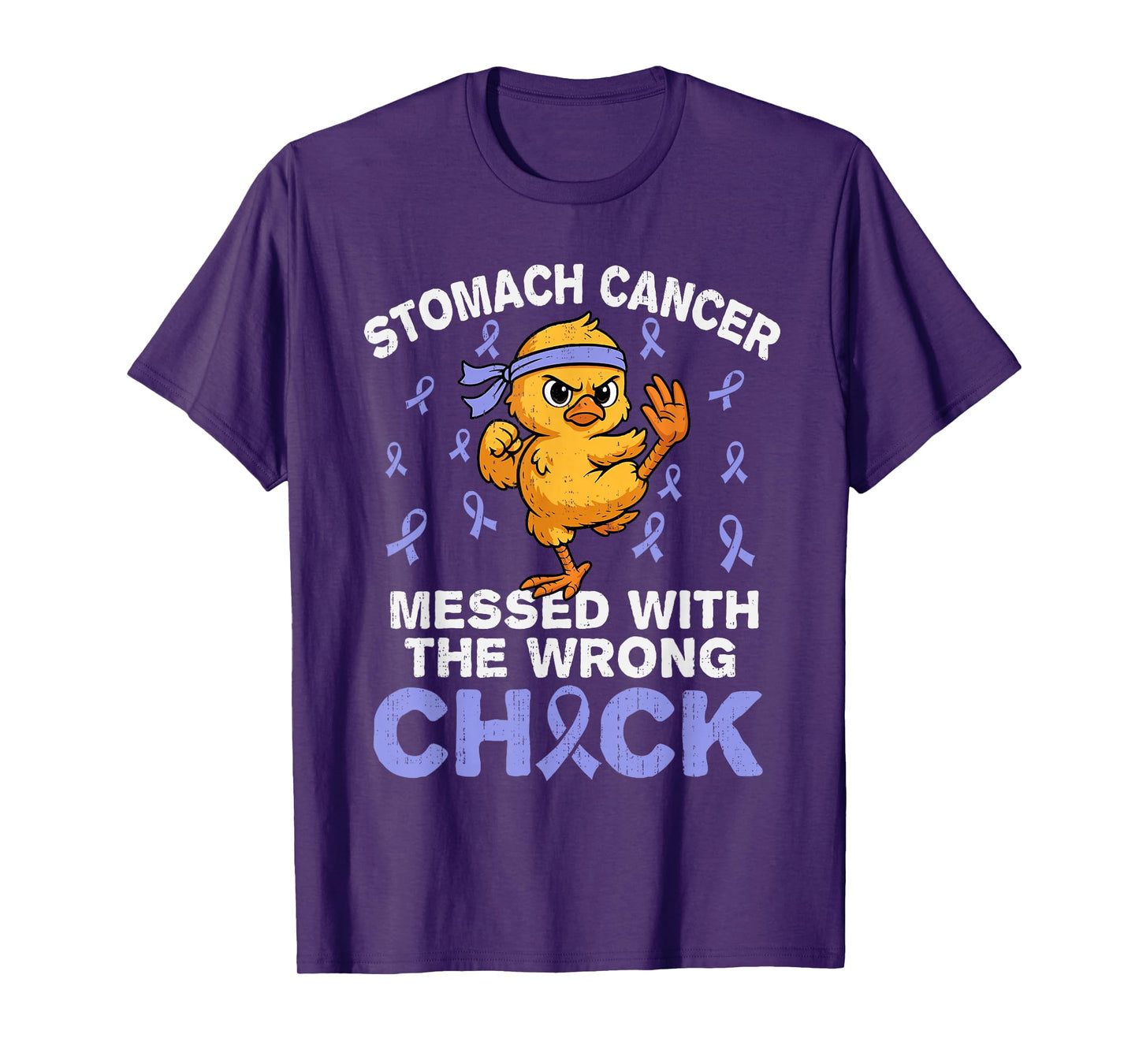 Funny Stomach Cancer Awareness Ribbon Periwinkle Blue T-Shirt