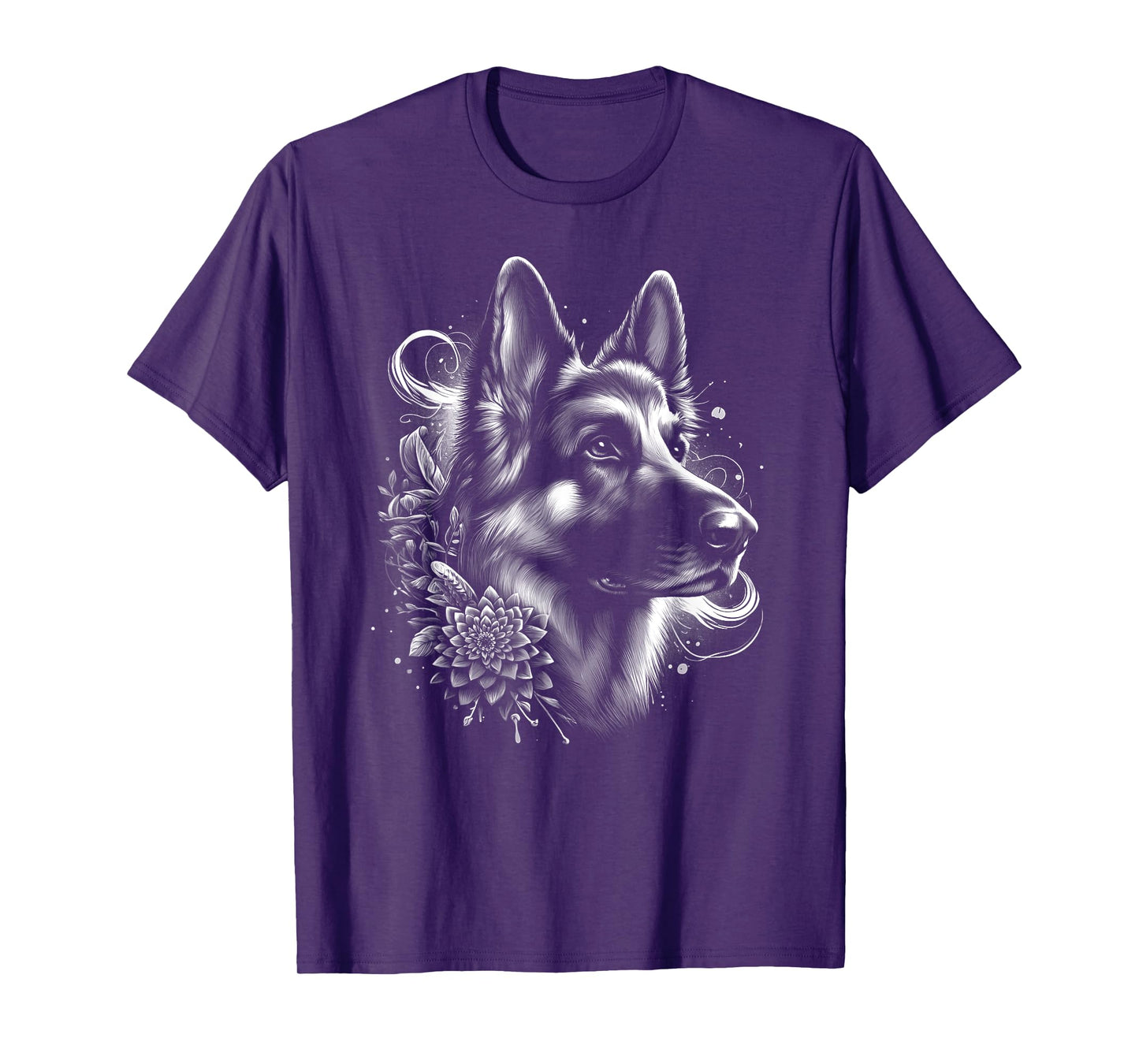 Cool German Shepherd as an Ornate Portrait T-Shirt